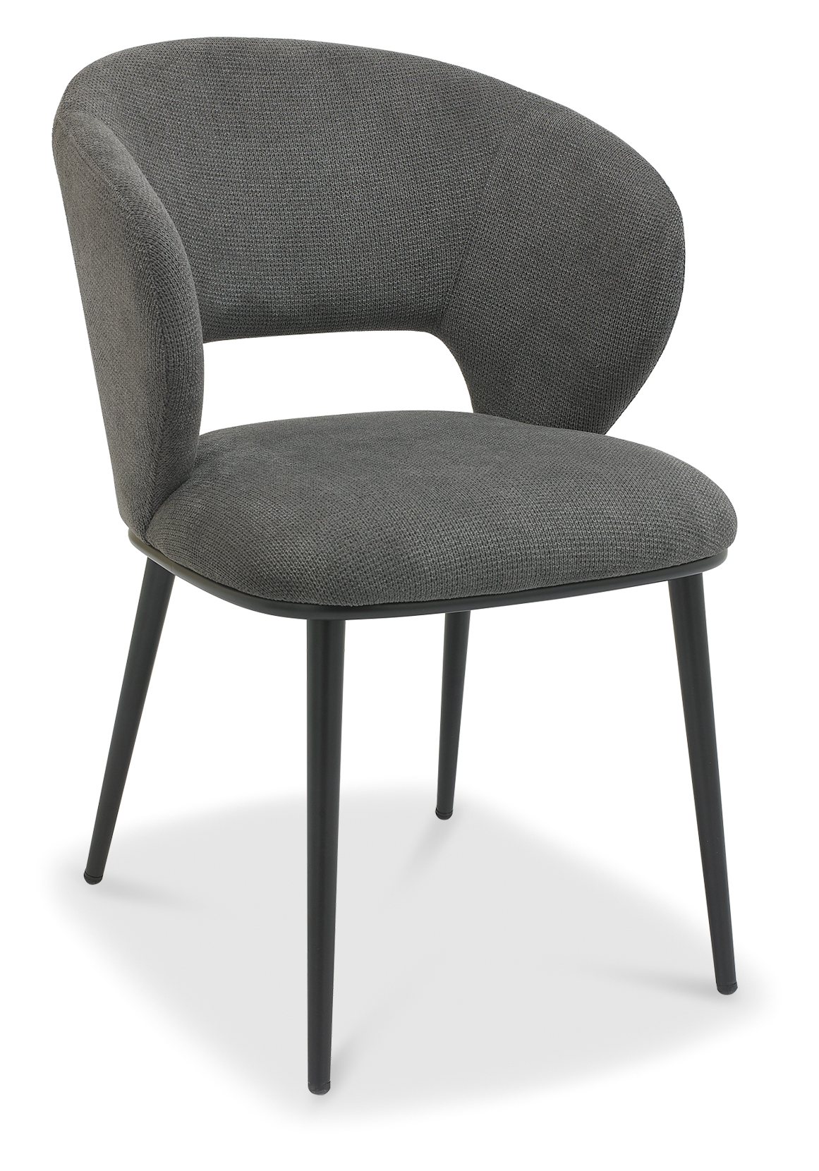 Luca - Grey Fabric Chair with Matt Black Legs (Pair) by Bentley Designs | Style Our Home