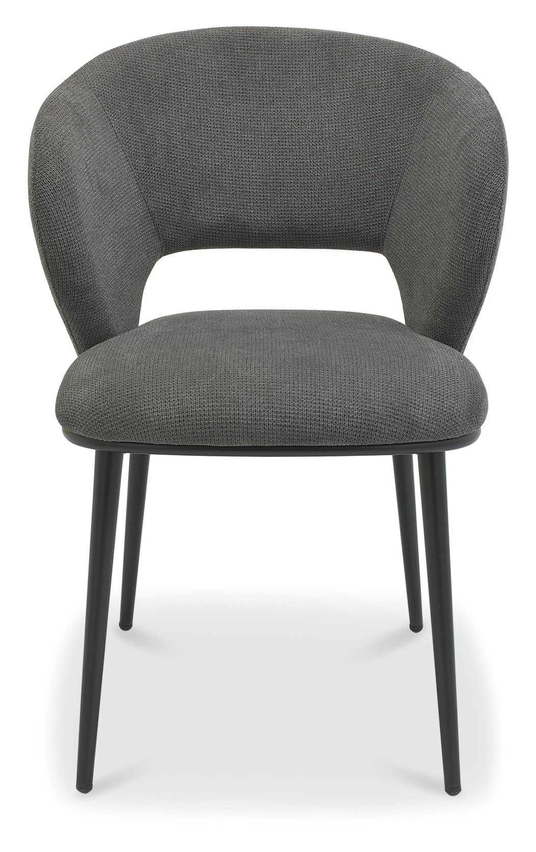 Luca - Grey Fabric Chair with Matt Black Legs (Pair) by Bentley Designs | Style Our Home