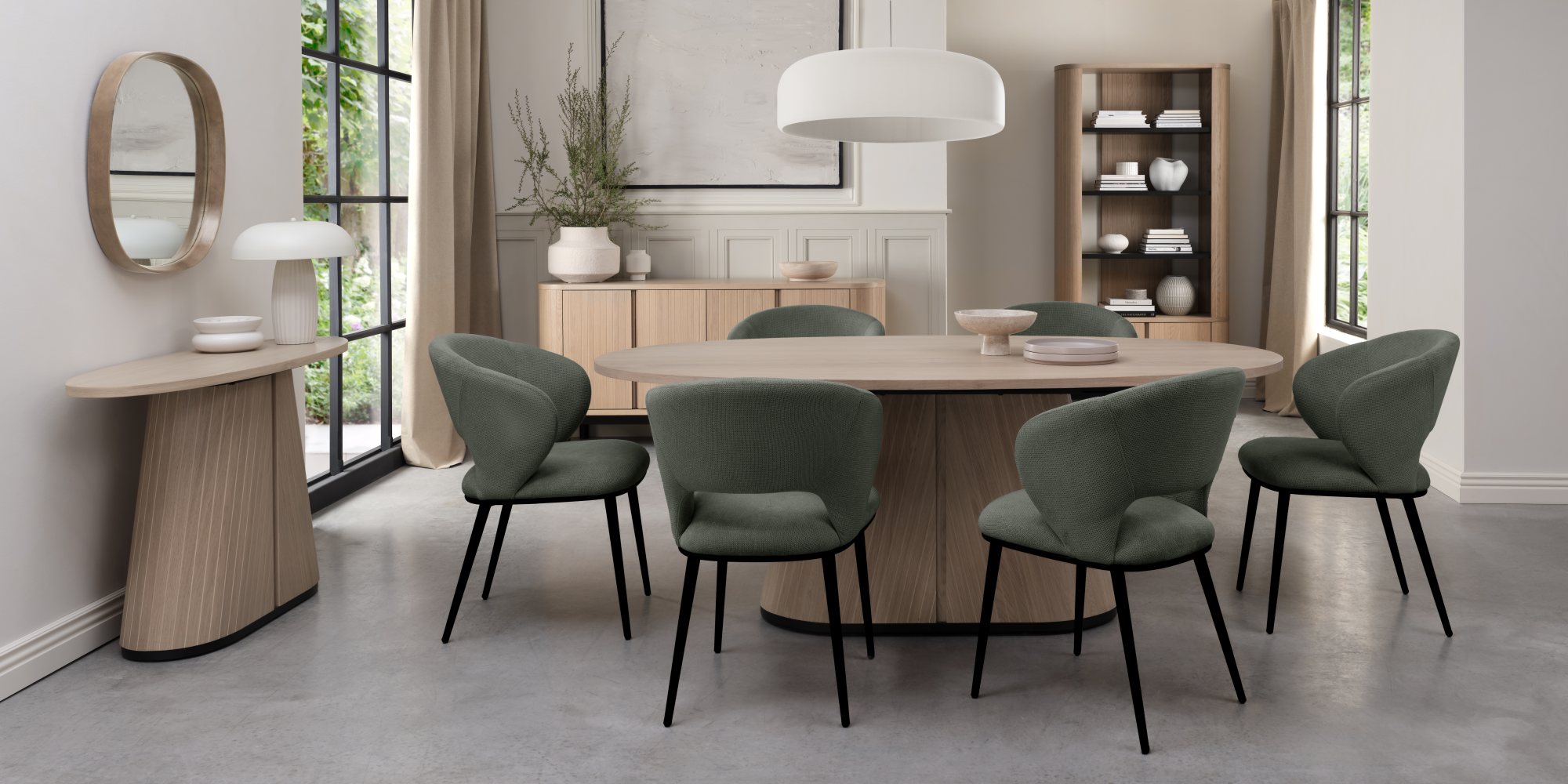 Luca - Green Fabric Chair with Matt Black Legs (Pair) by Bentley Designs | Style Our Home