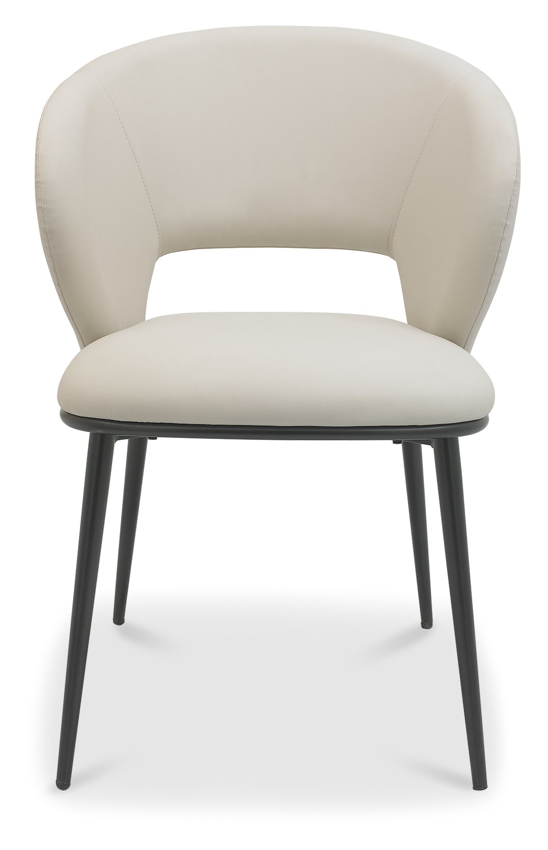 Luca - Ivory Faux Leather Chair with Matt Black Legs (Pair) by Bentley Designs | Style Our Home