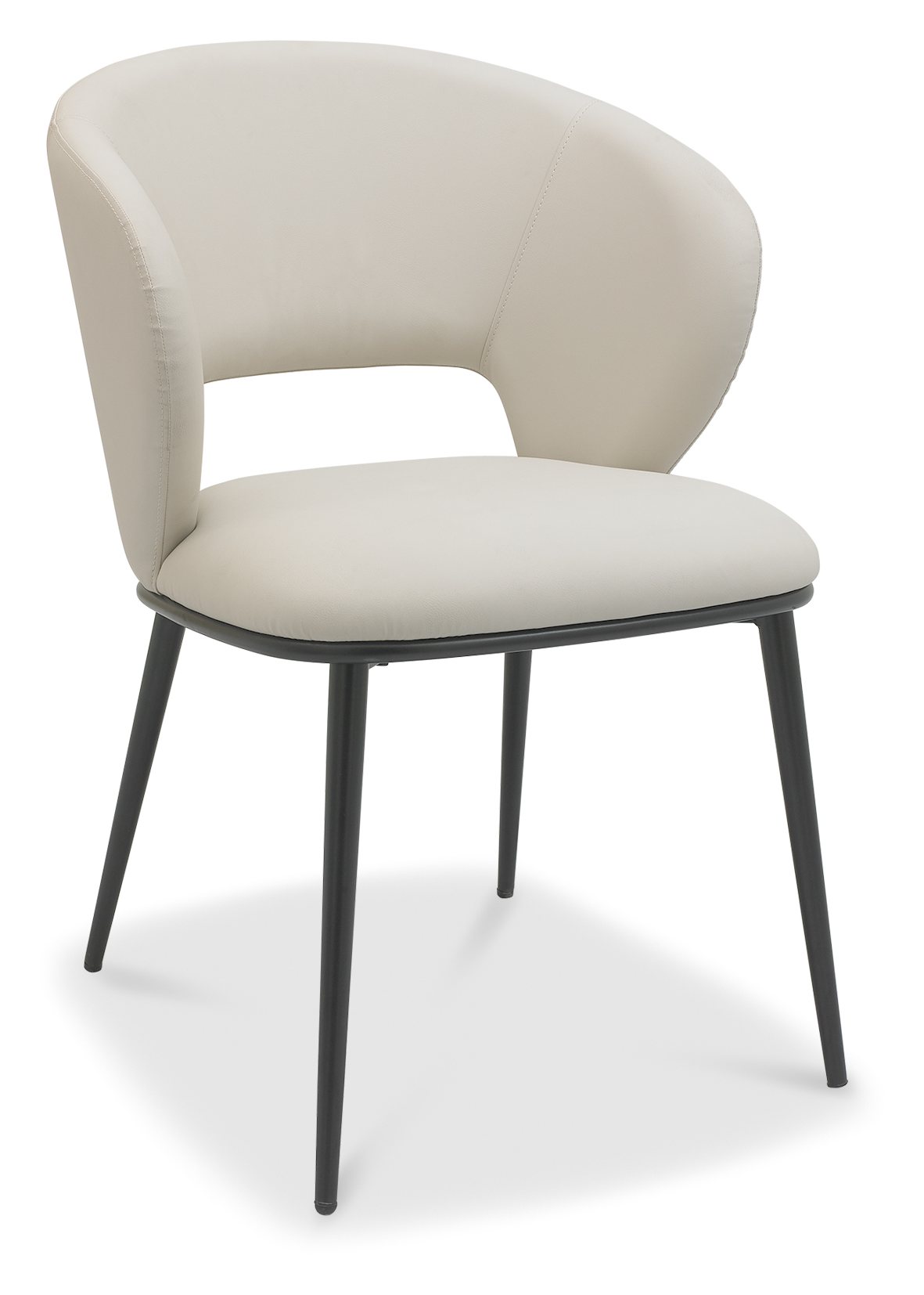 Luca - Ivory Faux Leather Chair with Matt Black Legs (Pair) by Bentley Designs | Style Our Home