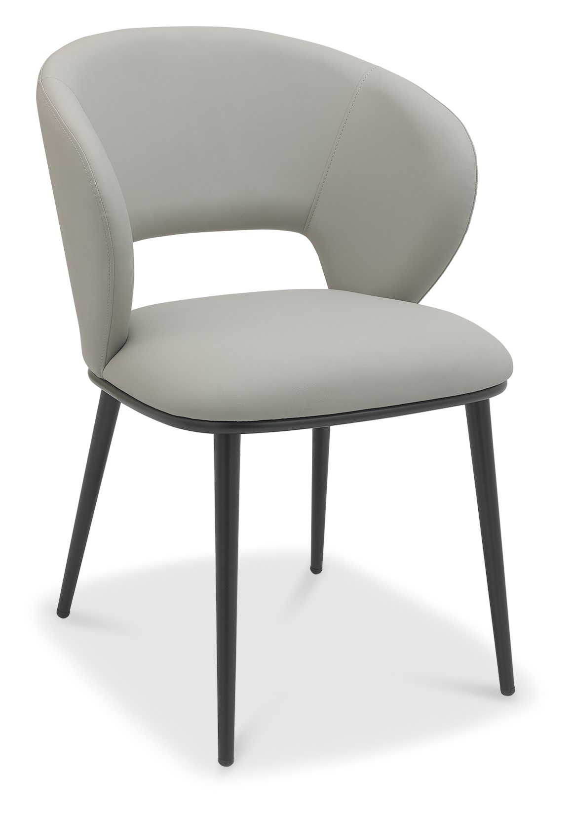 Luca - Grey Faux Leather Chair with Matt Black Legs (Pair) by Bentley Designs | Style Our Home