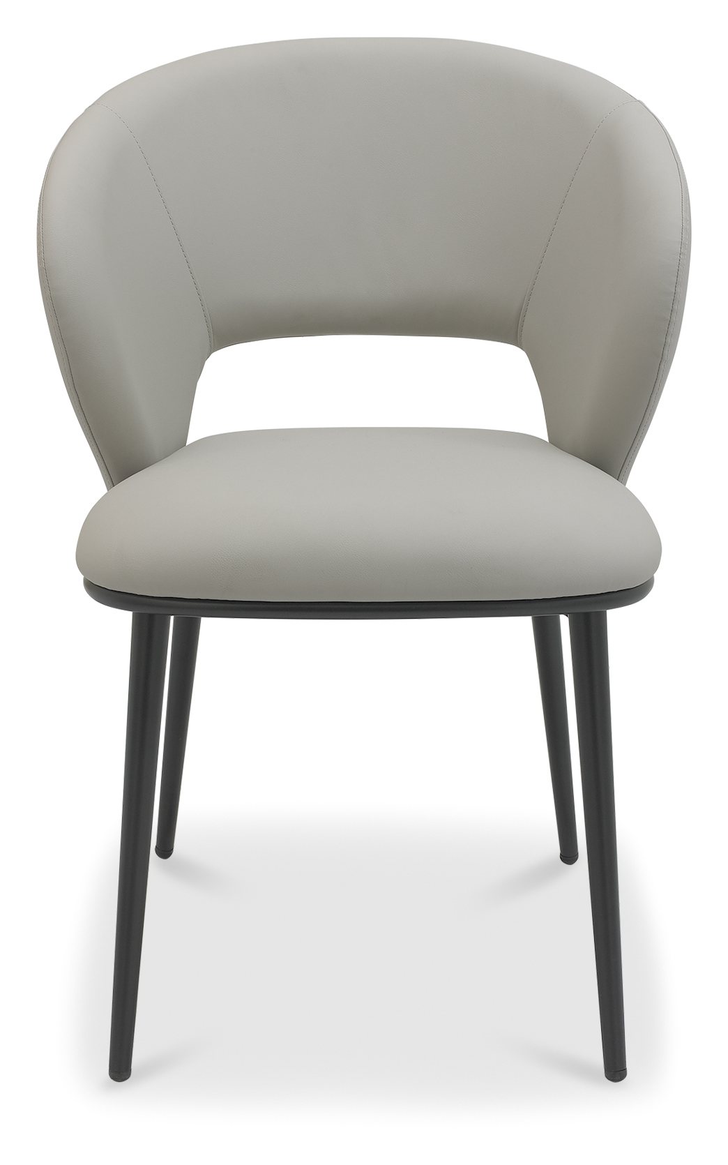 Luca - Grey Faux Leather Chair with Matt Black Legs (Pair) by Bentley Designs | Style Our Home