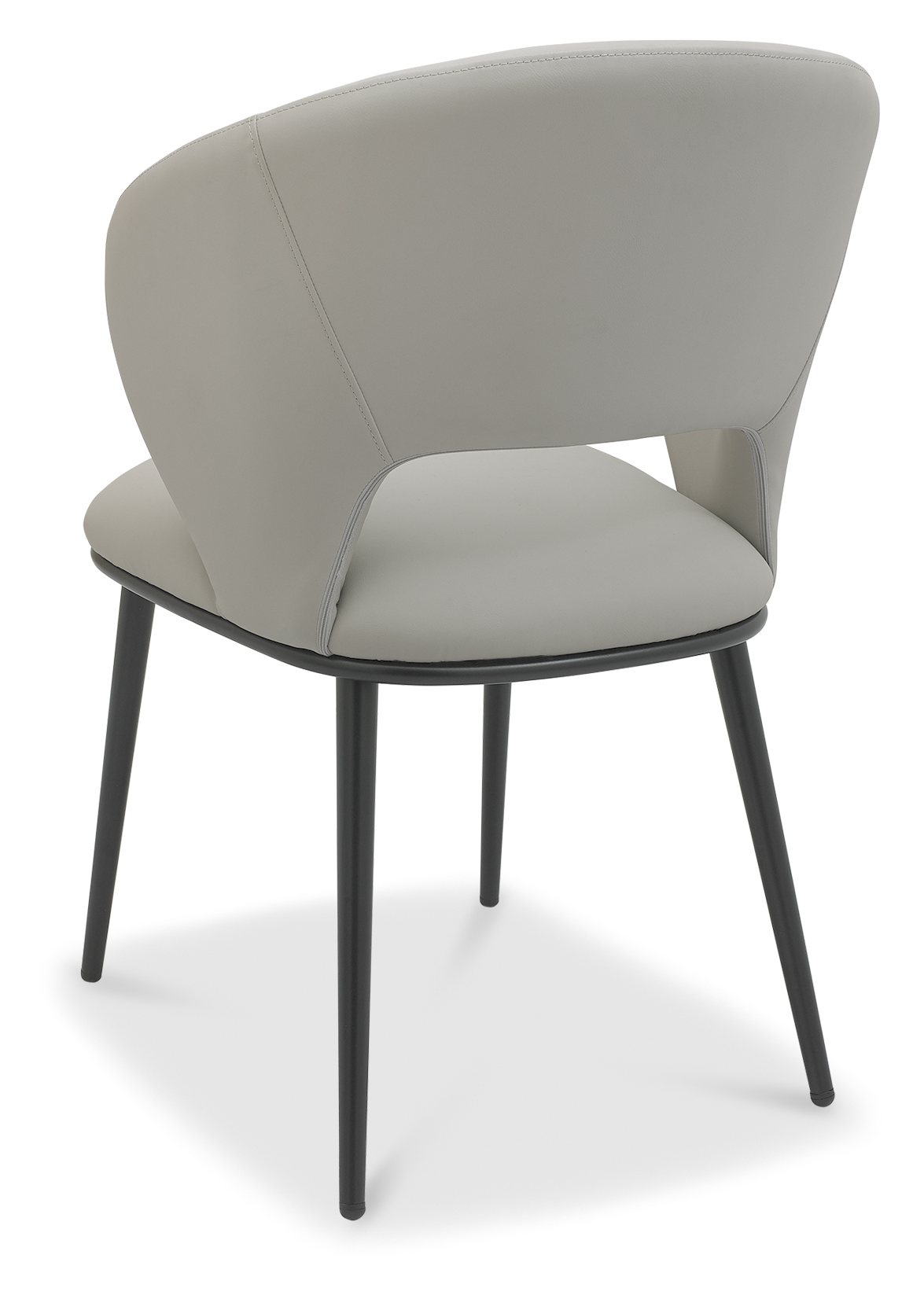 Luca - Grey Faux Leather Chair with Matt Black Legs (Pair) by Bentley Designs | Style Our Home