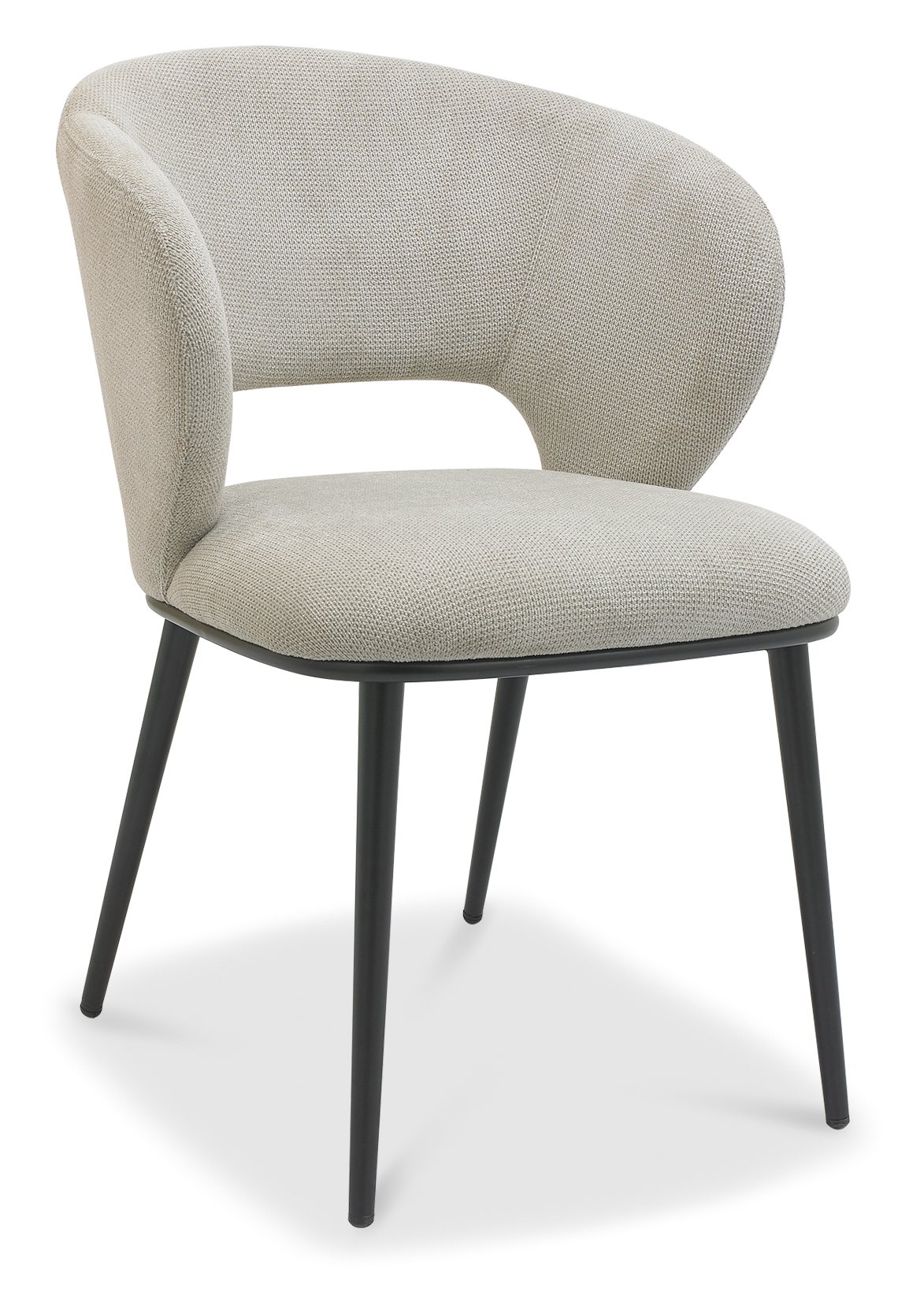 Luca - Beige Fabric Chair with Matt Black Legs (Pair) by Bentley Designs | Style Our Home