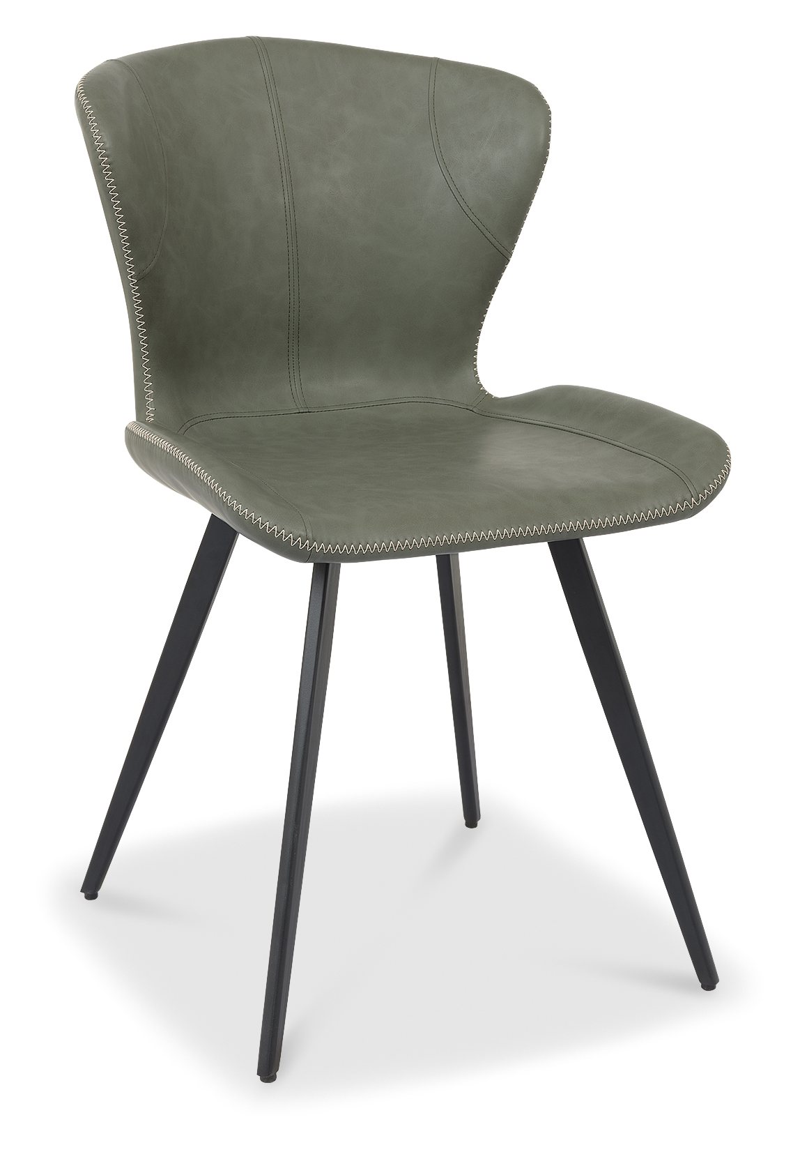 Garcia - Olive Vintage Faux Leather Chair with Black Legs (Pair) by Bentley Designs | Style Our Home
