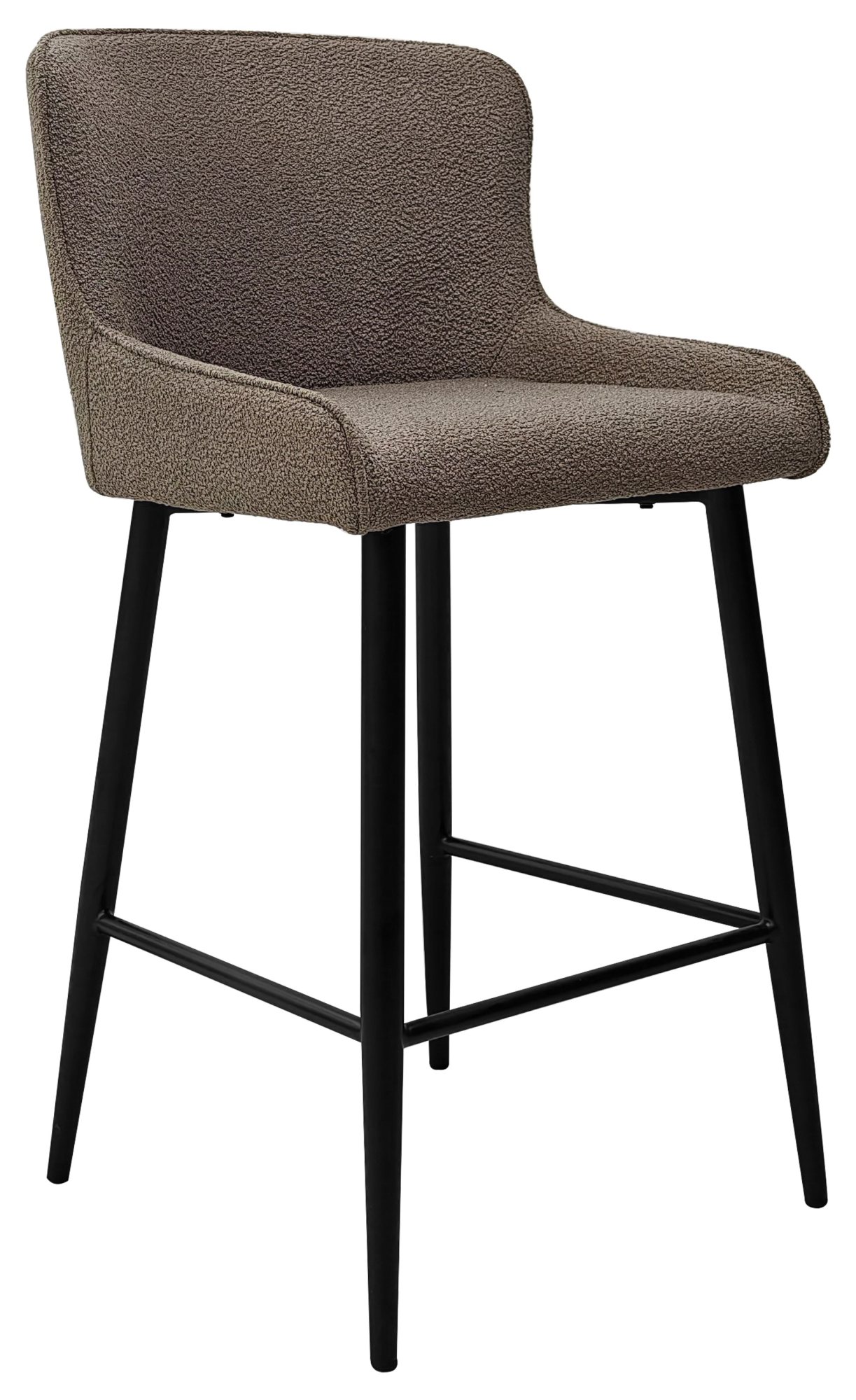 Rubens - Mocha Beige Boucle Fabric Bar Stool with Black Legs (Pair) by Bentley Designs | Style Our Home
