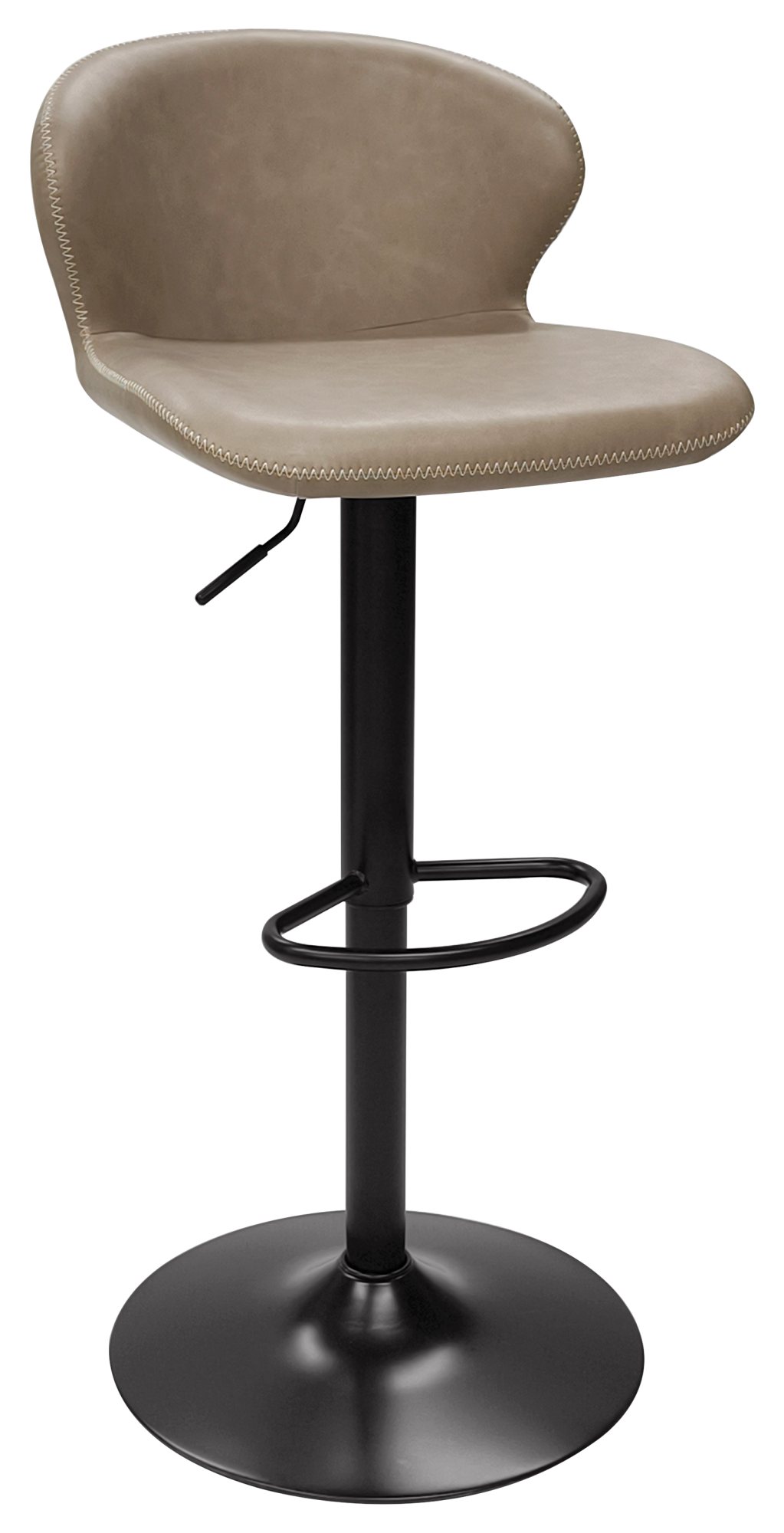 Rosso - Stone Vintage Faux Leather Gas Lift Swivel Barstool with Black Base (Single) by Bentley Designs | Style Our Home