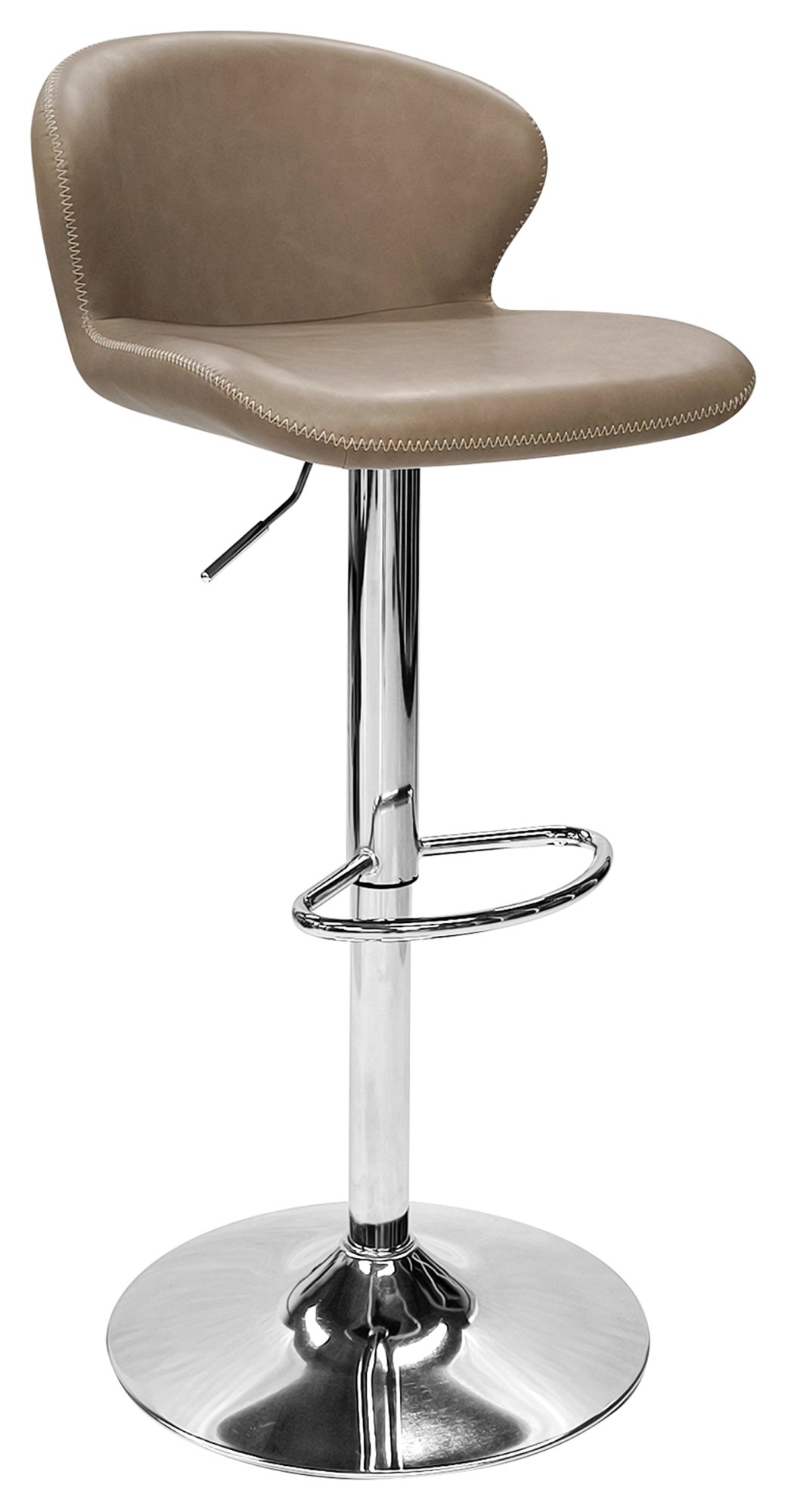 Rosso - Stone Vintage Faux Leather Gas Lift Swivel Barstool with Chrome Base (Single) by Bentley Designs | Style Our Home