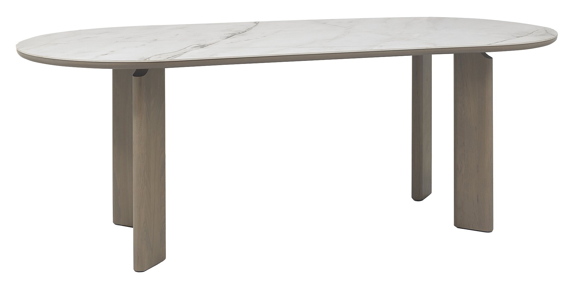 Duo Grey Oiled Oak 6 Seater Table with Monte Bianco Sintered Stone Top by Bentley Designs | Style Our Home