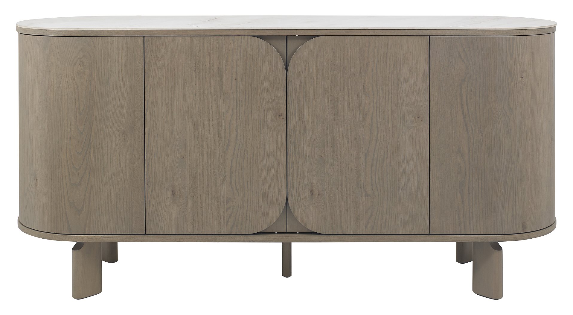 Duo Grey Oiled Oak Wide Sideboard with Monte Blanco Sintered Stone Top by Bentley Designs | Style Our Home