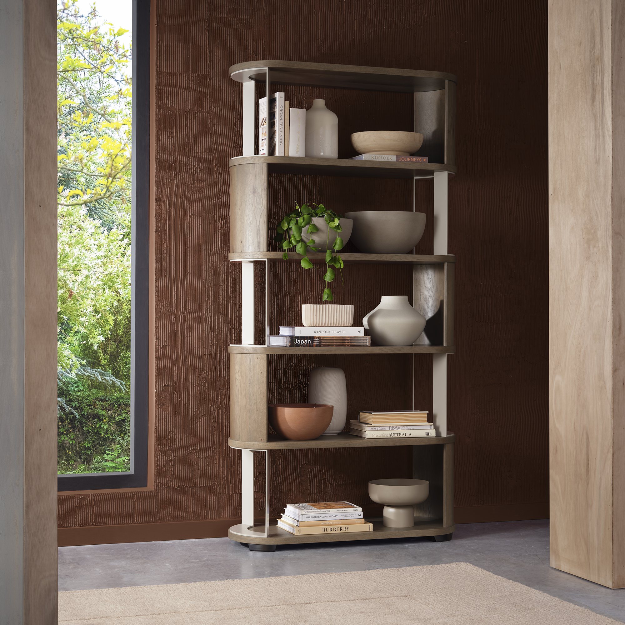 Duo Grey Oiled Oak Open Display Unit by Bentley Designs | Style Our Home