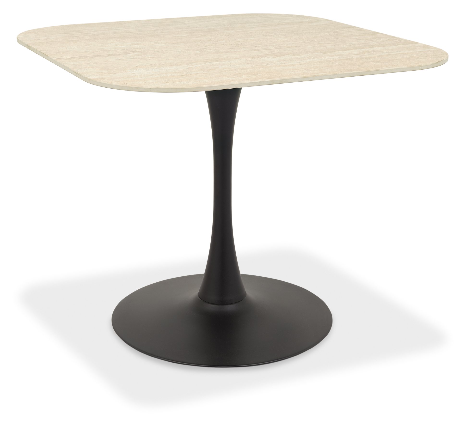 Carter Beige Sintered Stone Square Bistro Table with Black Base by Bentley Designs | Style Our Home