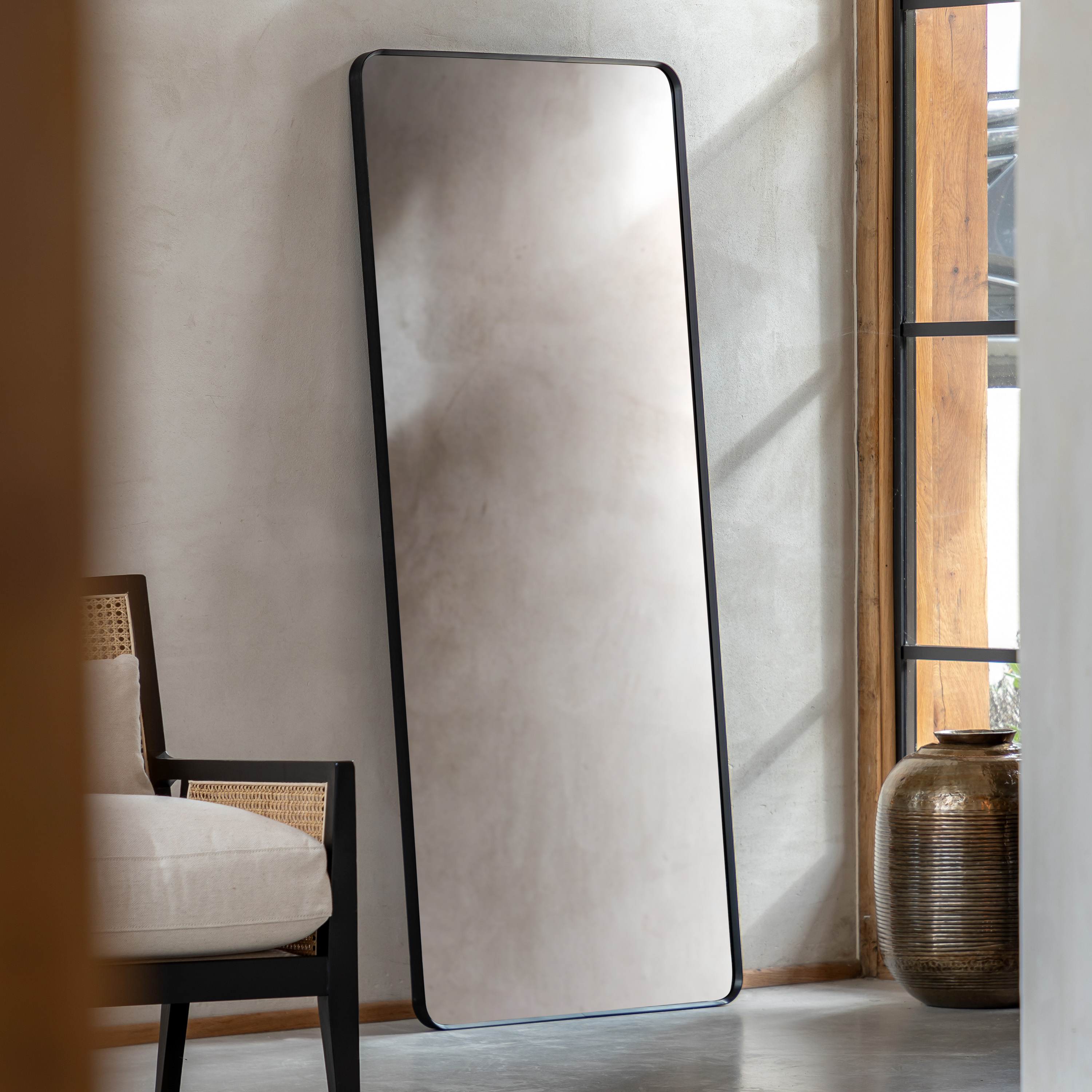 Holano Leaner Mirror Black by Gallery Living | Style Our Home