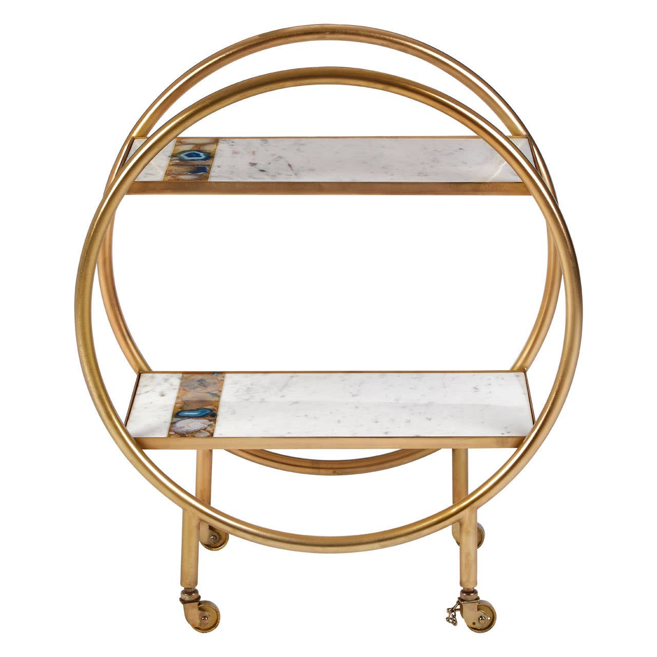 Vizzara 2 Tier Gold Finish Bar Trolley by Prestige Designs | Style Our Home