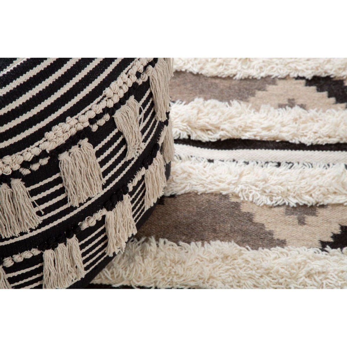 Cara Black Pouf by Prestige | Style Our Home