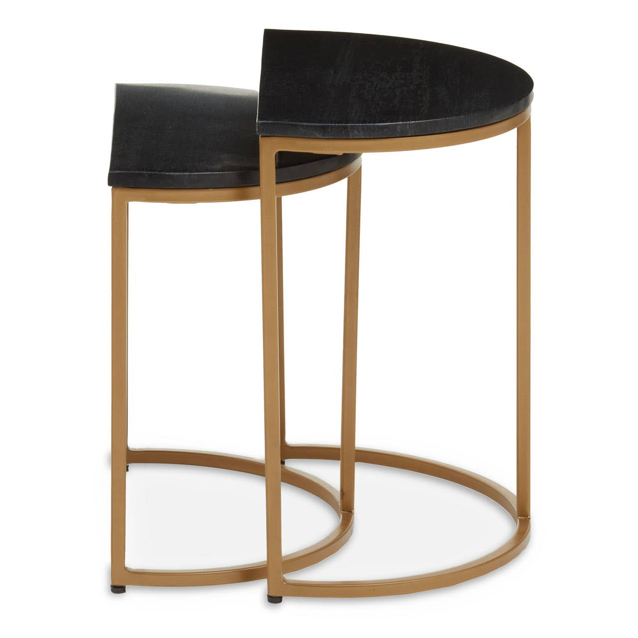 Varanex Nest Of Two Half Moon Black Marble Top Tables by Prestige Designs | Style Our Home