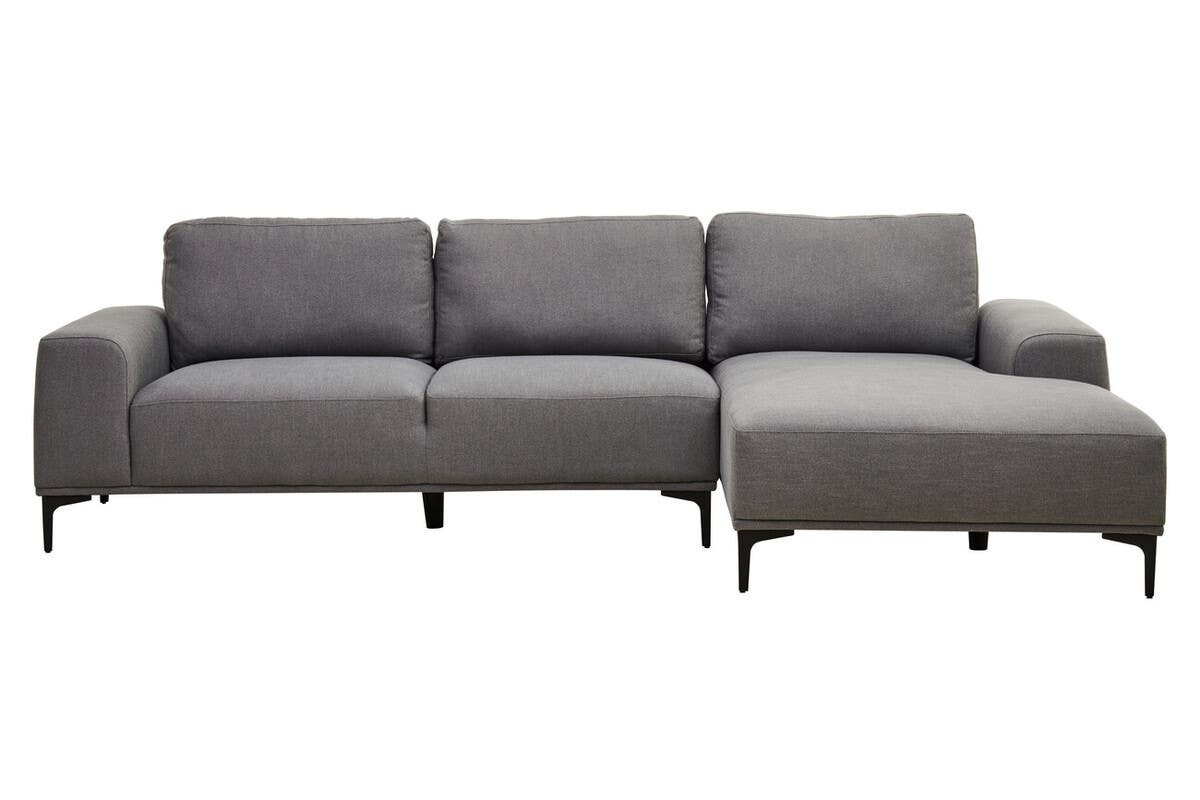Toulara 3 Seat Grey Fabric Right Chaise Sofa by Prestige Designs | Style Our Home