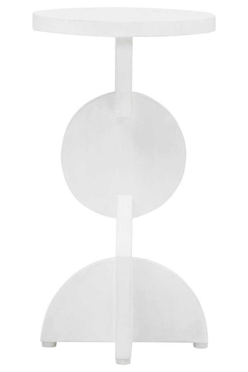Walsara Whitewash Mango Wood Abstract Side Table by Prestige Designs | Style Our Home