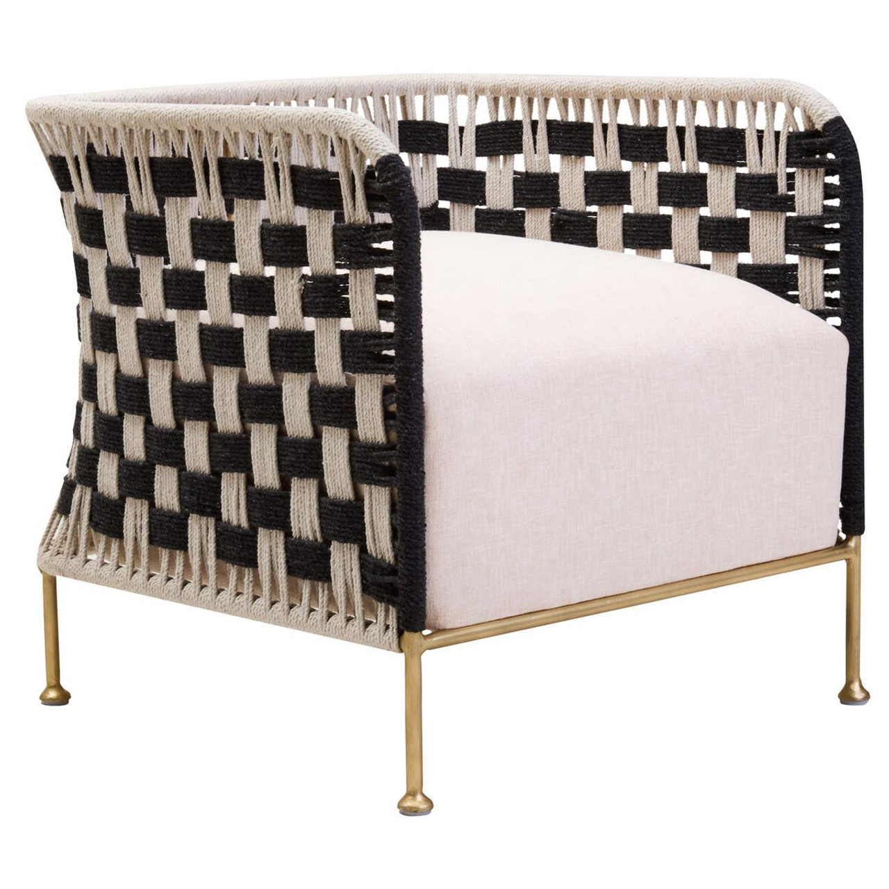 Satnex Black And White Jute Chair by Prestige Designs | Style Our Home