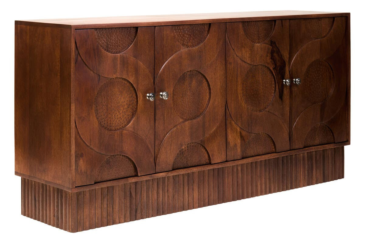 Sivara Four Door Mango Wood Hammered Sideboard by Prestige Designs | Style Our Home