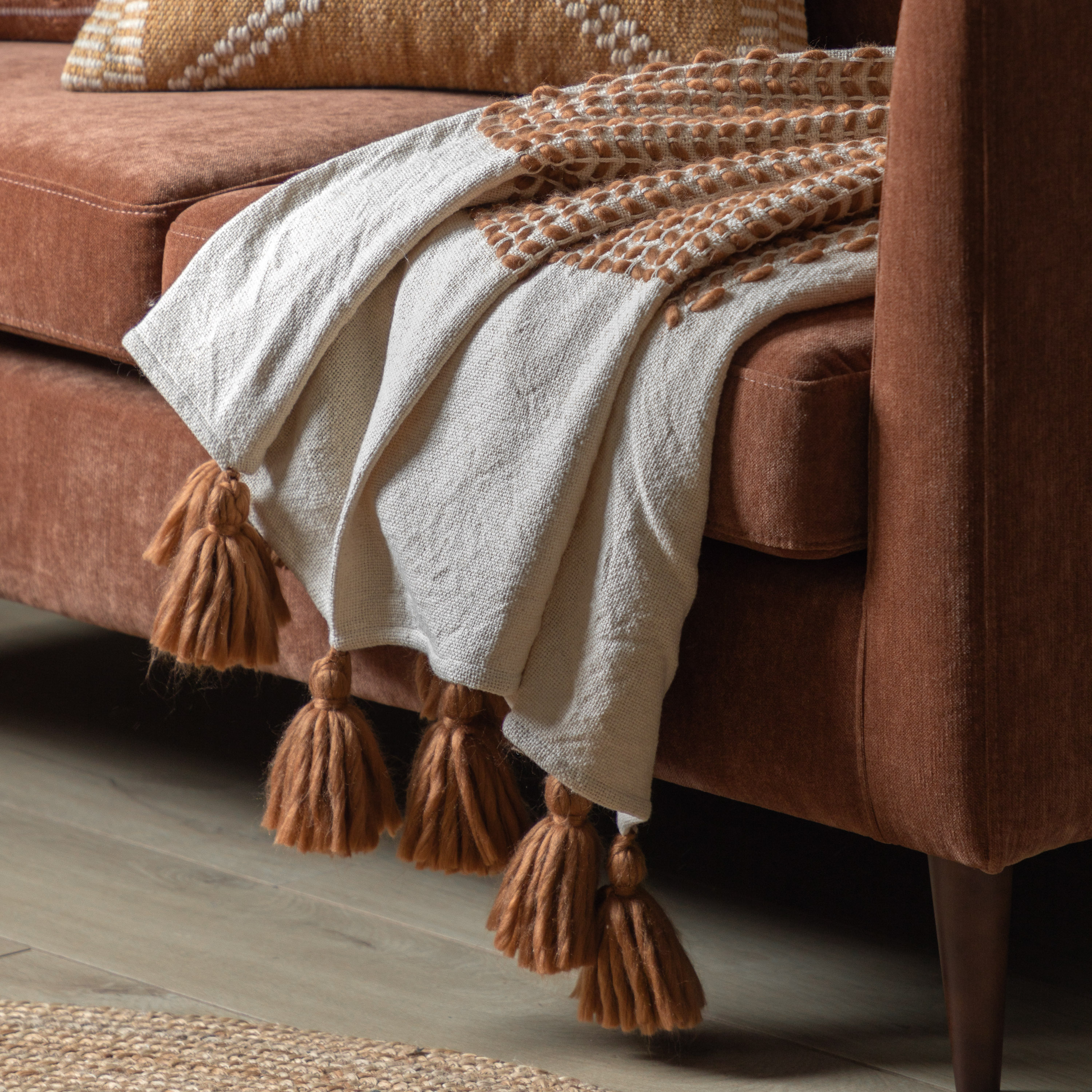 Dolbano Woven Throw Rust by Gallary Living | Style Our Home