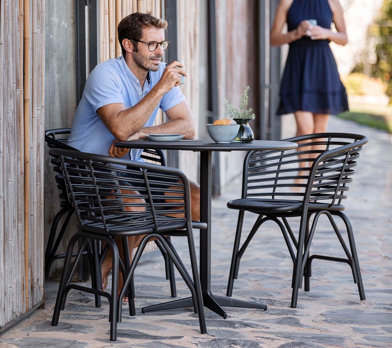 Blend Outdoor Lava Grey Chair by Cane-Line | Style Our Home