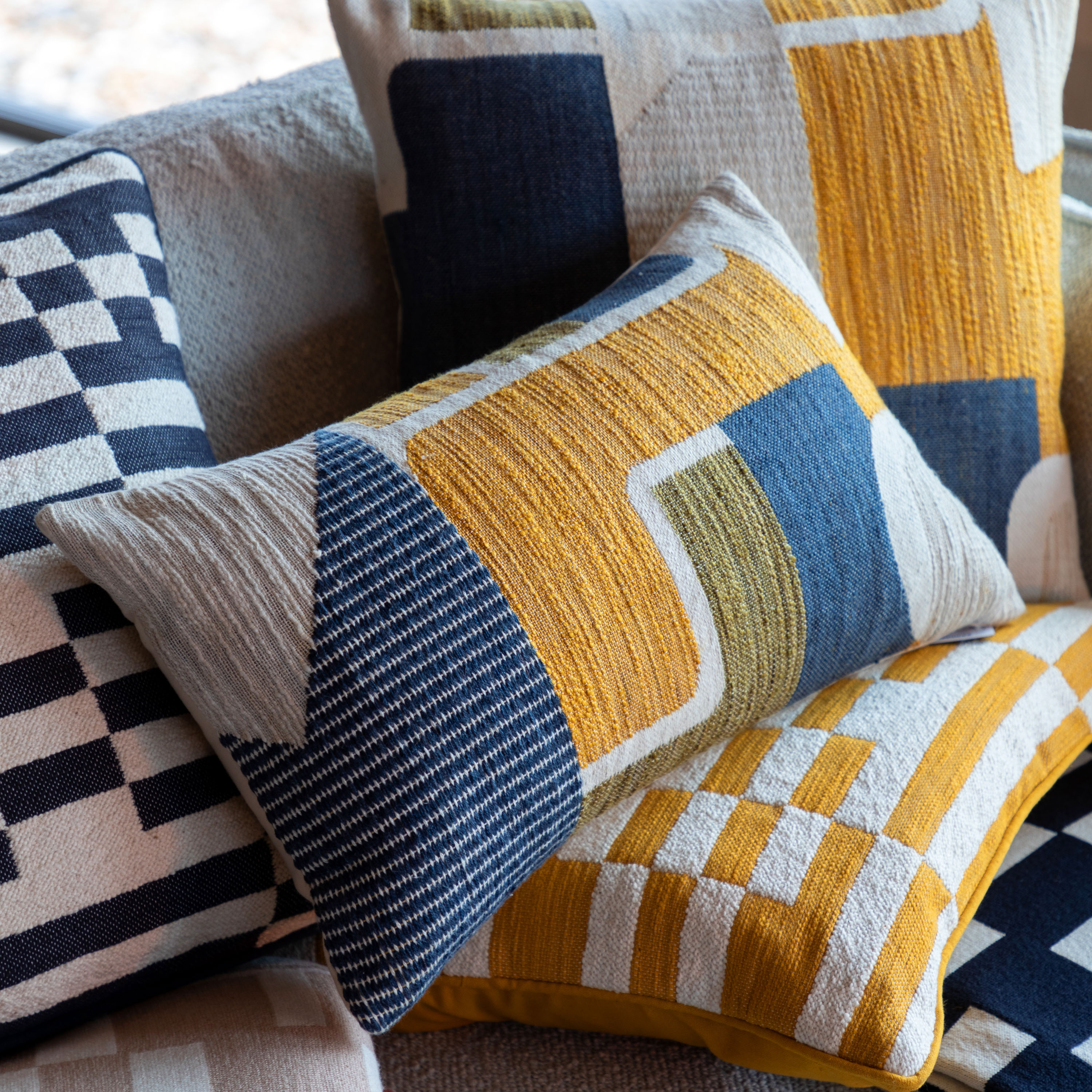 Quinnano Jacquard Cushion Ochre