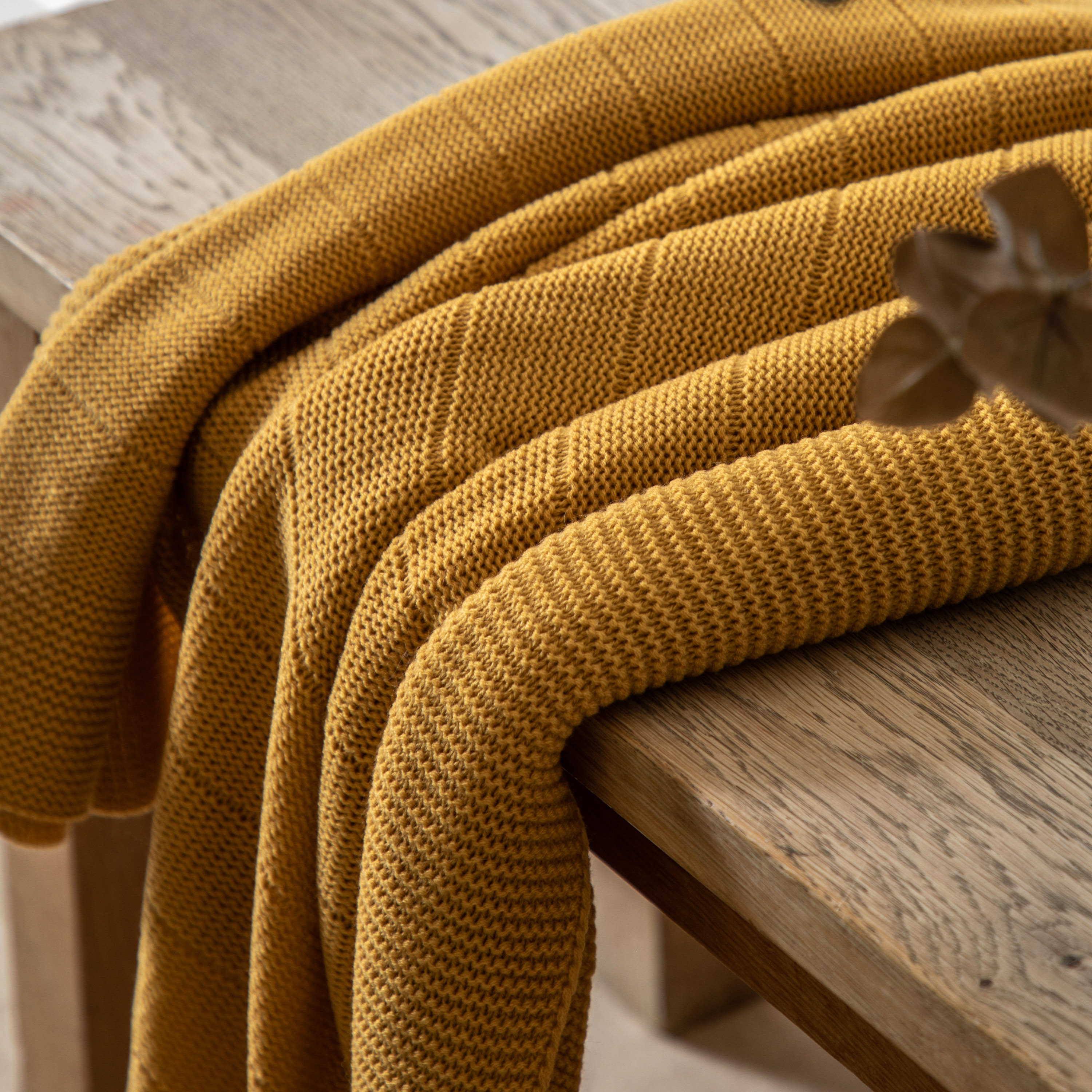 Florano Knit Throw Mustard by Gallary Living | Style Our Home