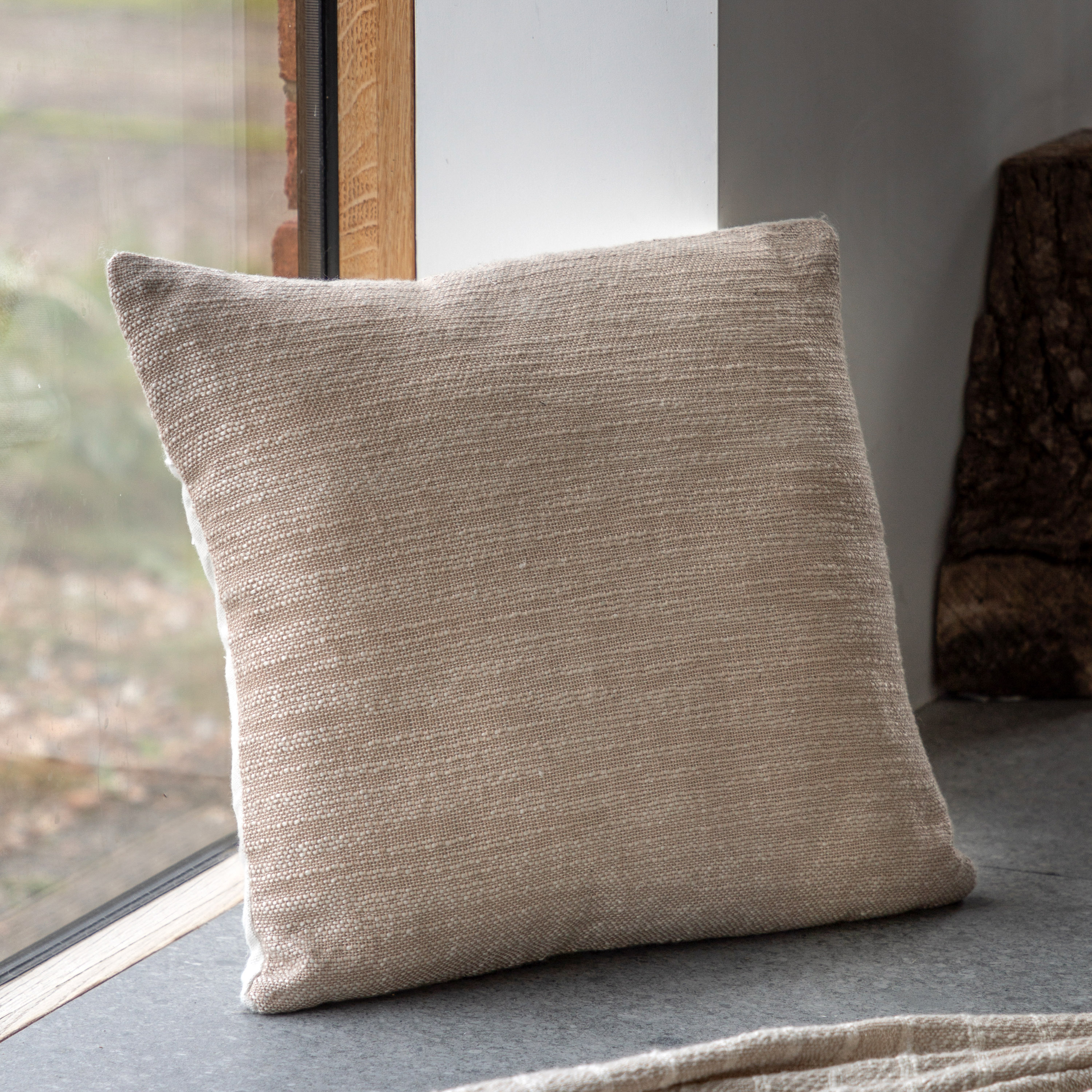 Dunhano Slub Cushion Taupe (Pair) by Gallary Living | Style Our Home