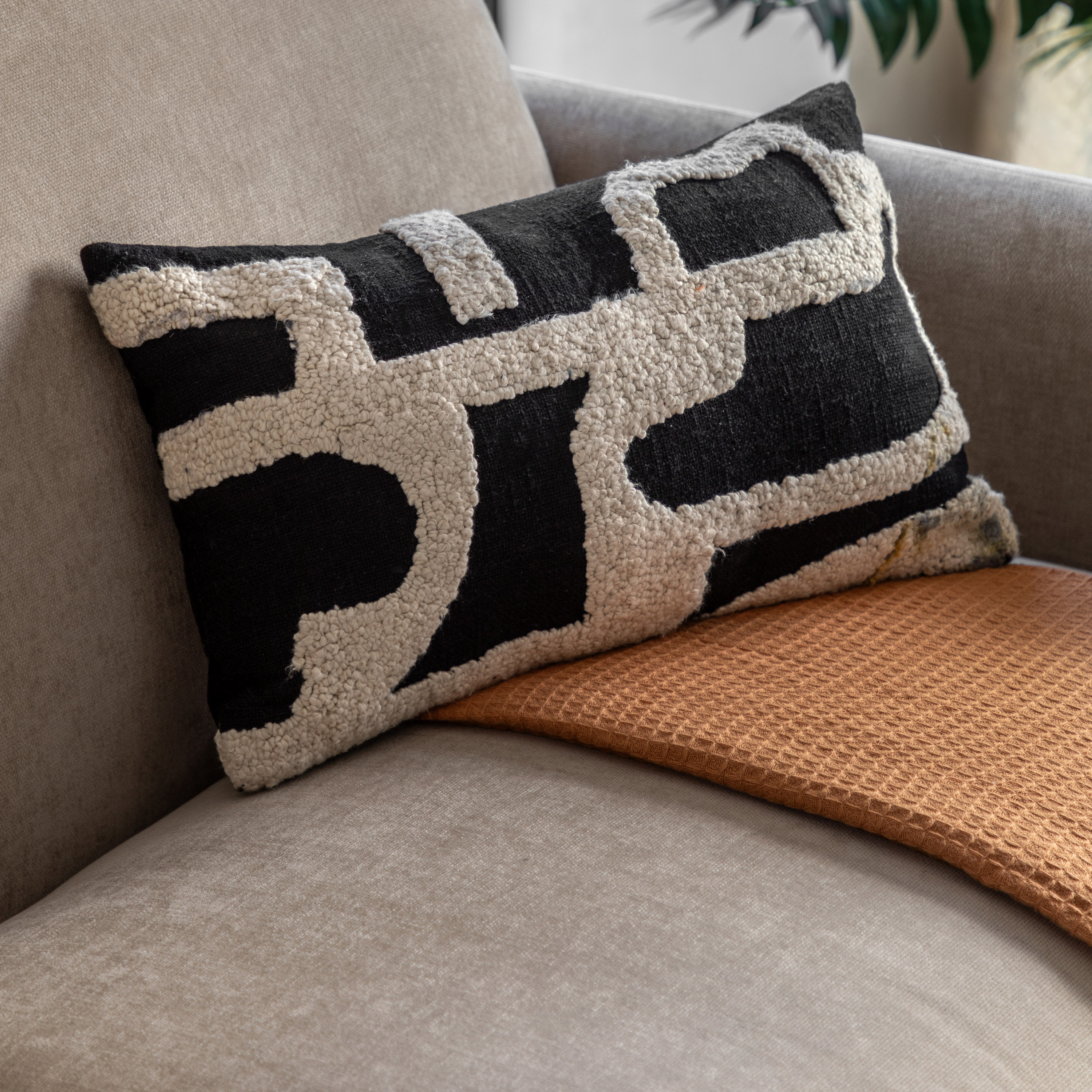 Kalhano Embroidered Cushion Midnight (Pair) by Gallary Living | Style Our Home