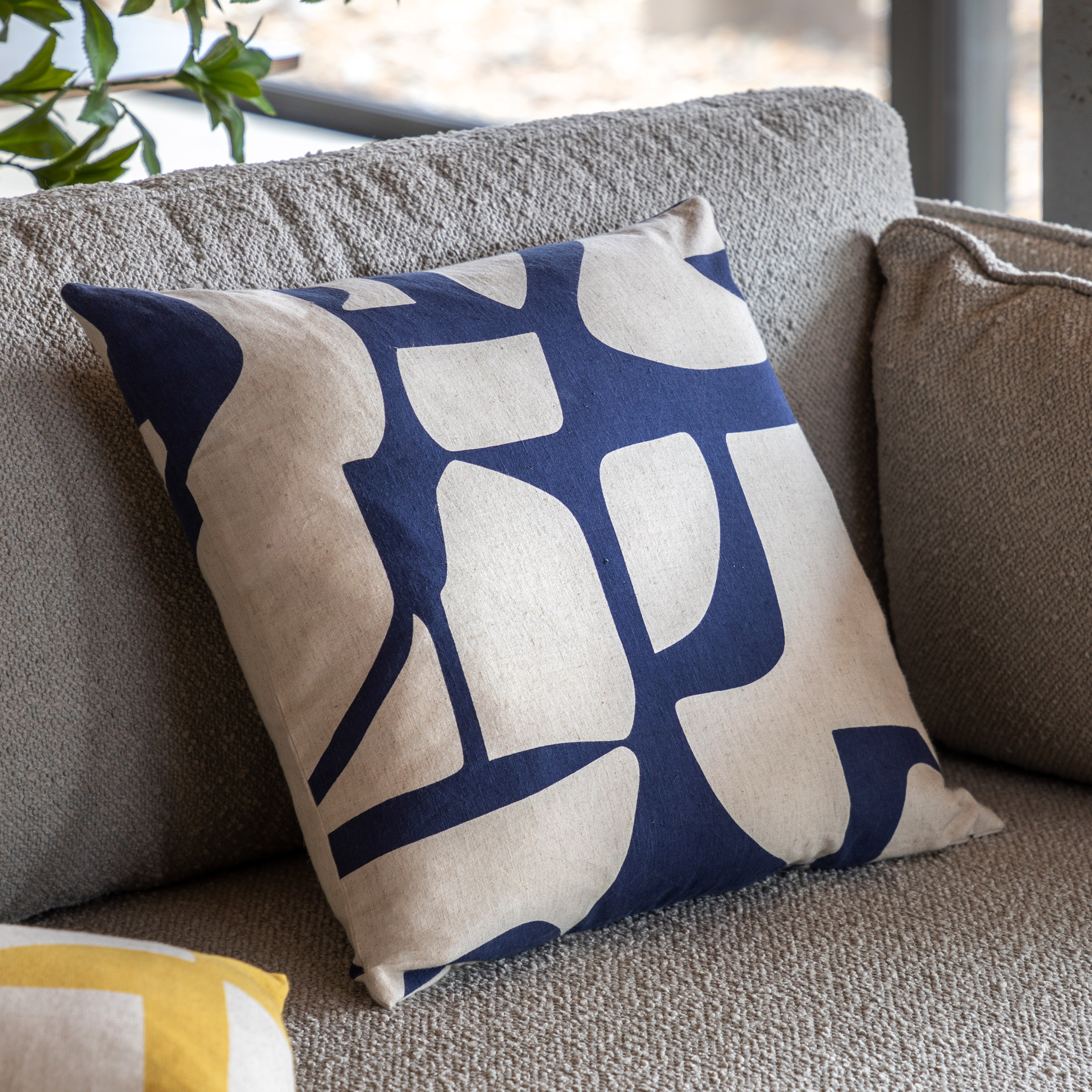 Skarano Graphic Cushion Ink Blue (Pair) by Gallary Living | Style Our Home