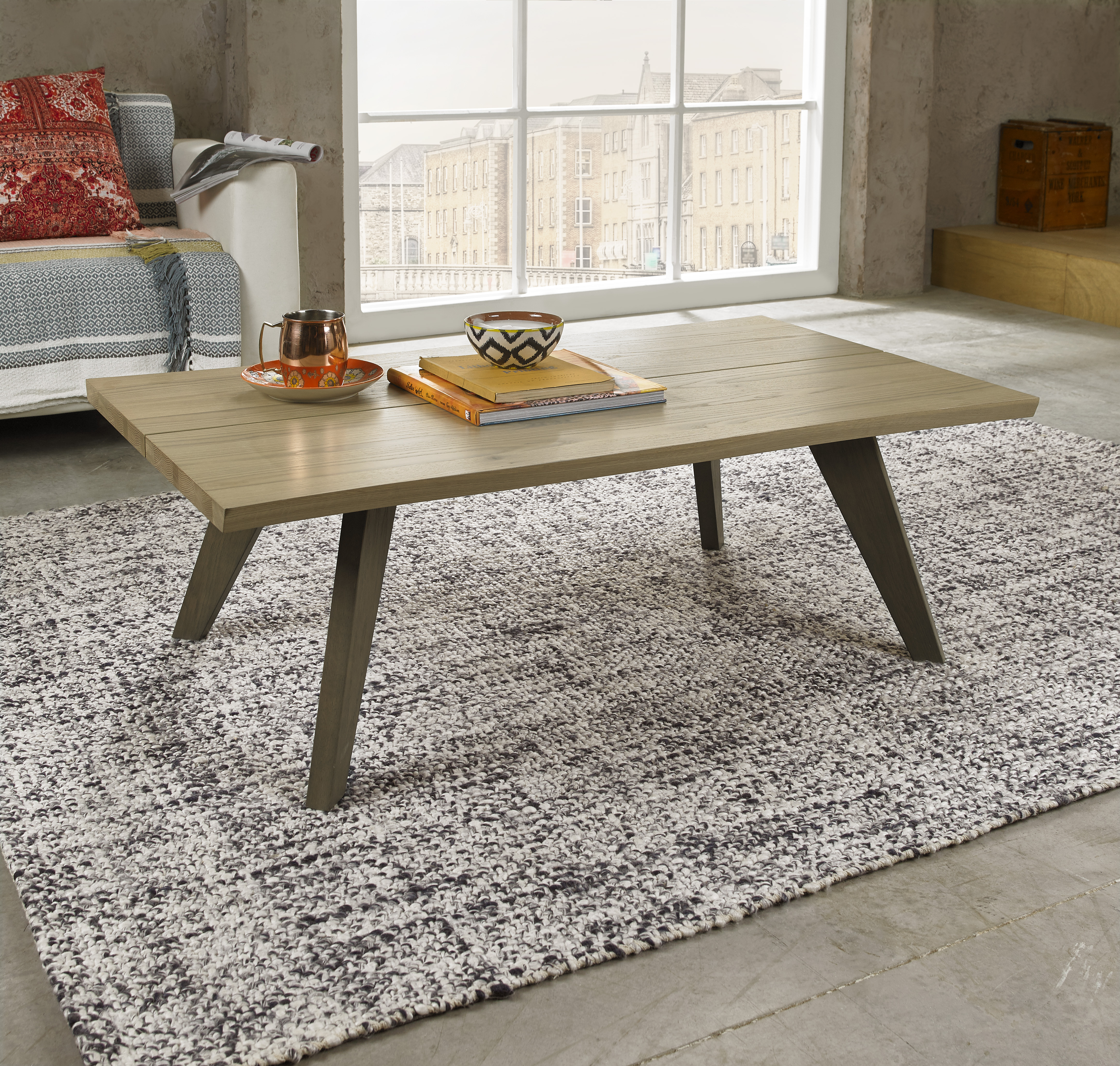 Cadell Aged Weathered Oak Coffee Table