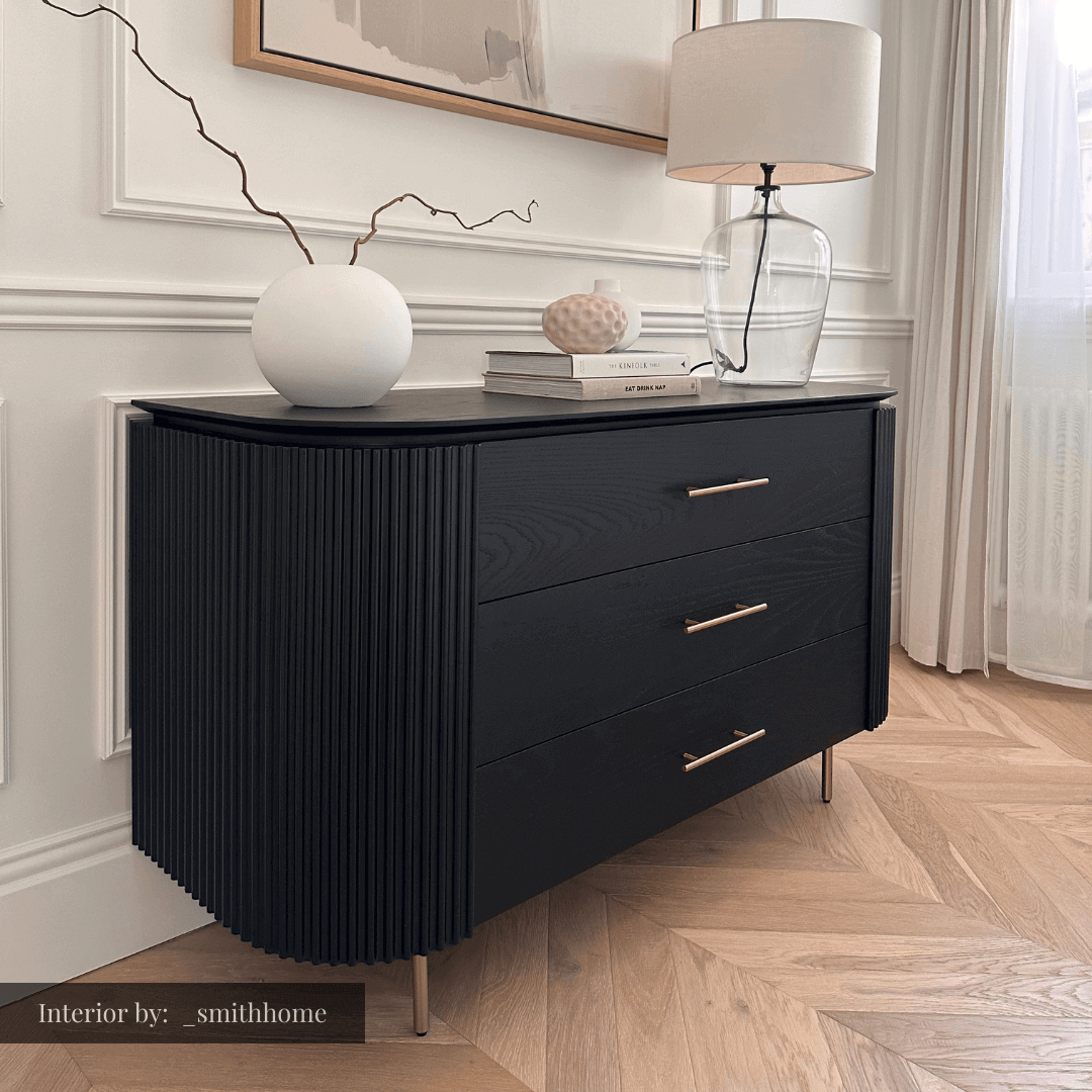 Lantine 3 Drawer Dresser - Matte Black Oak by Tommy Franks | Style Our Home
