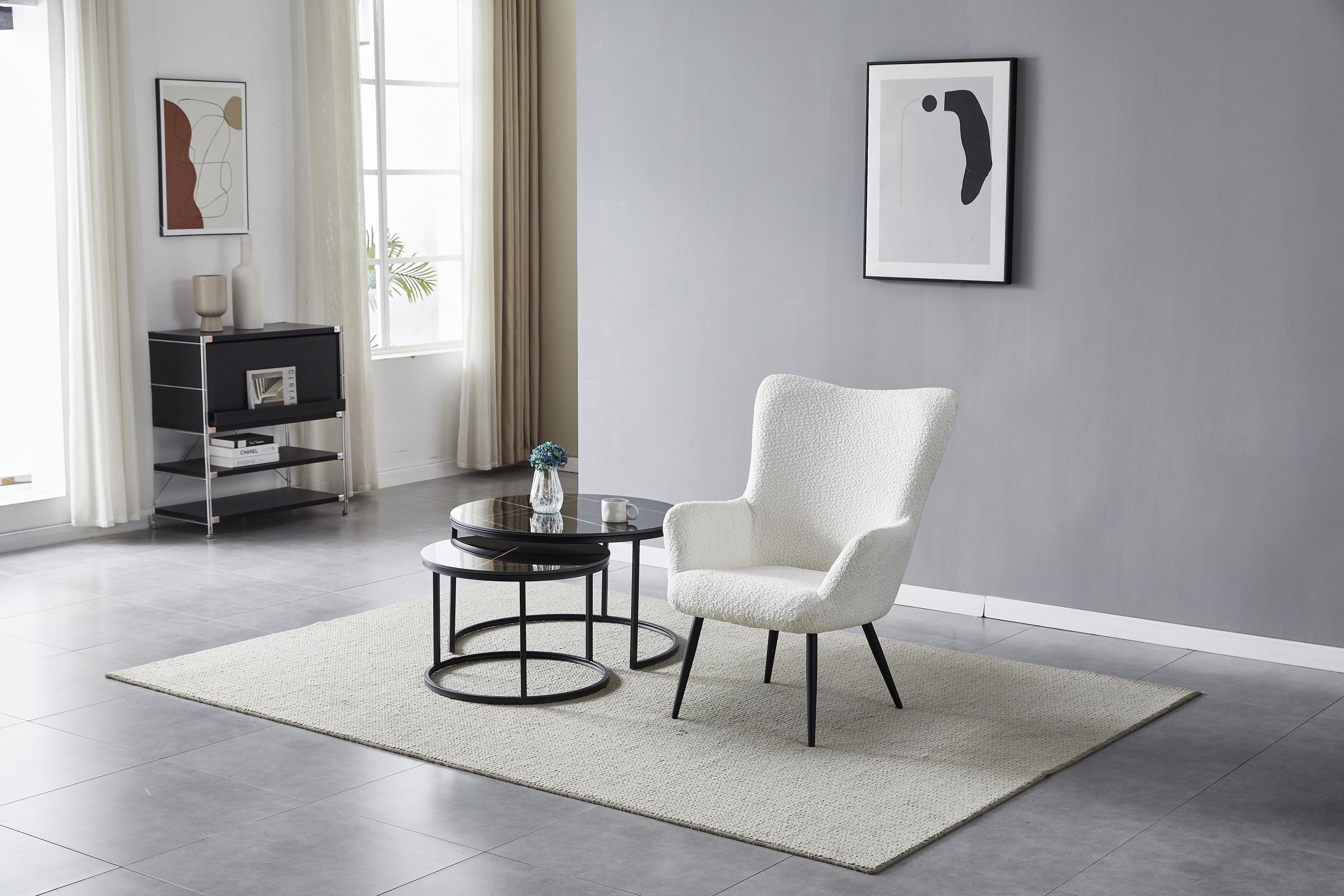 Ellingone White Chenille Effect Winged Armchair by Shankar | Style Our Home