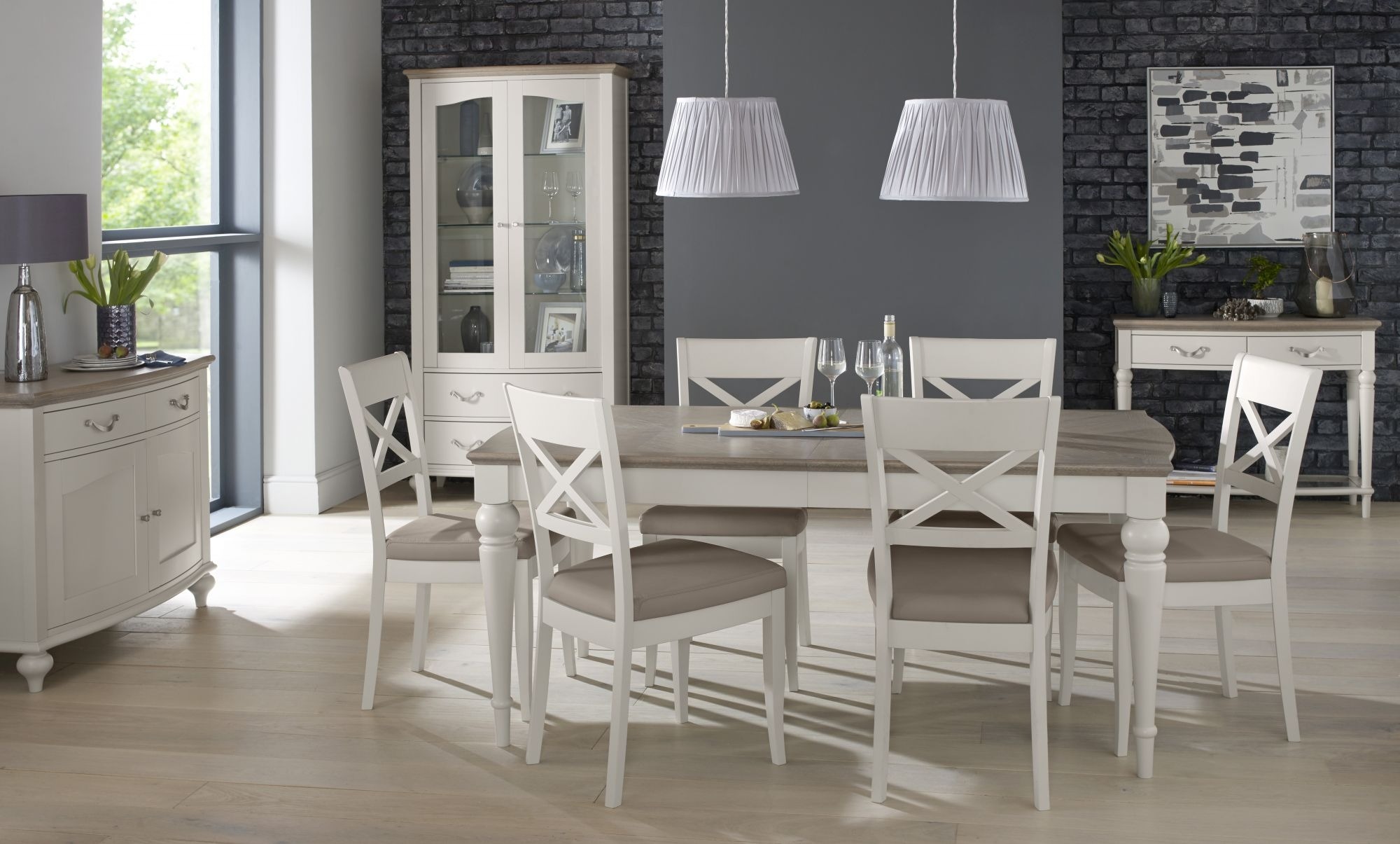 Montreux Washed Oak & Soft Grey 6-8 Extension Dining Set - Style Our Home