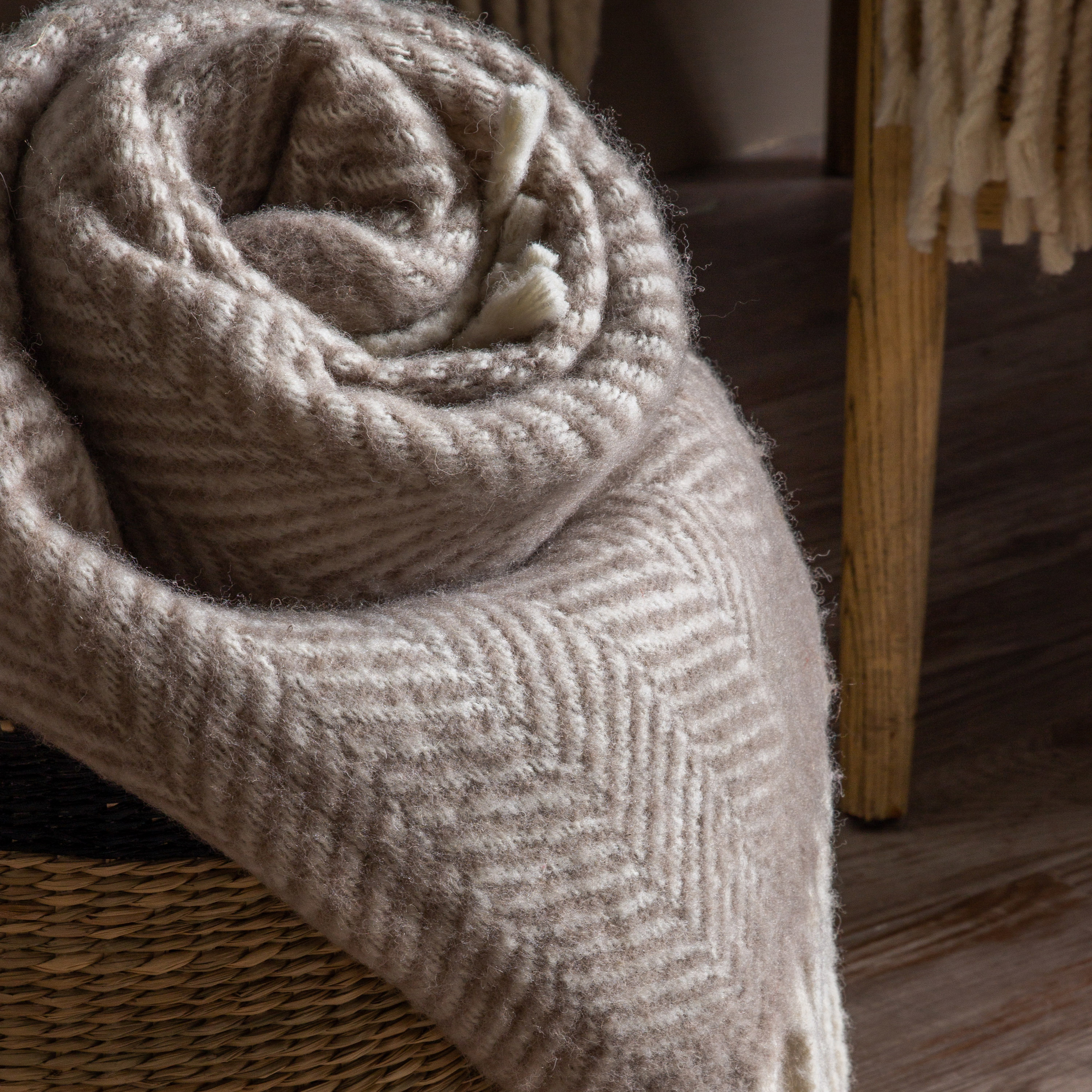 Woolano Throw Taupe by Gallary Living | Style Our Home