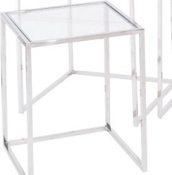 Linton Stainless Steel And Glass Set Of 3 Nesting Tables - Style Our Home