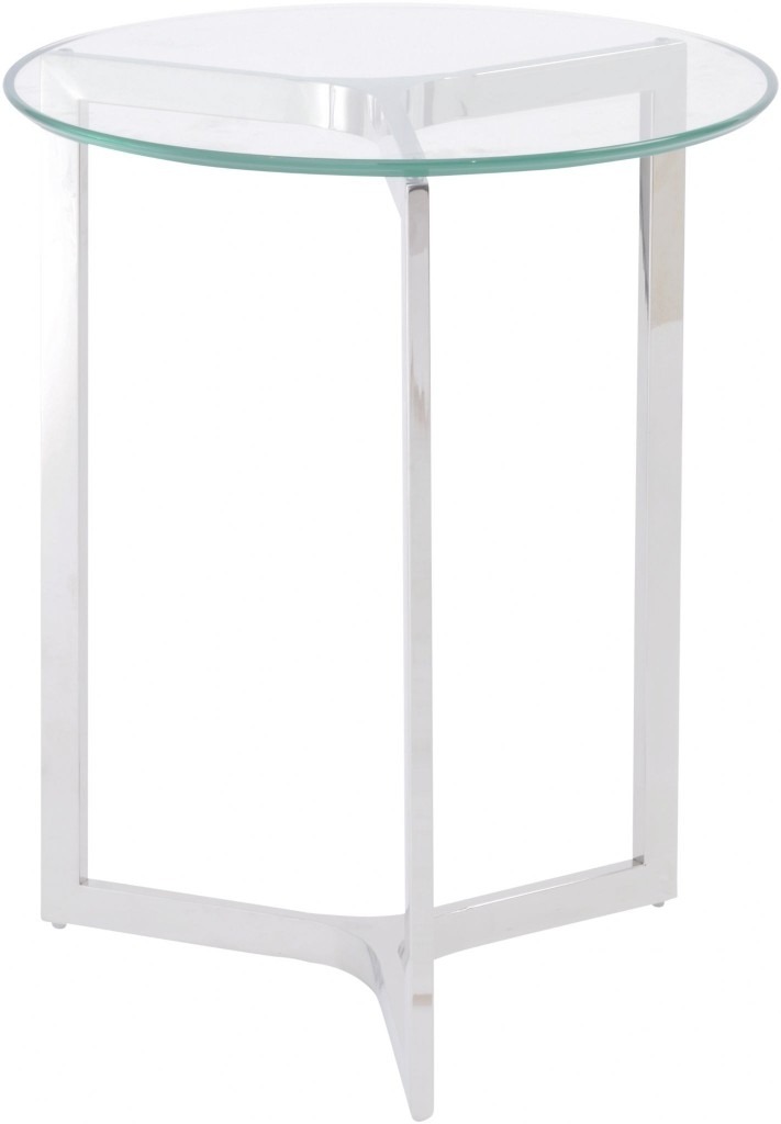 Linton Stainless Steel And Glass End Table - Style Our Home