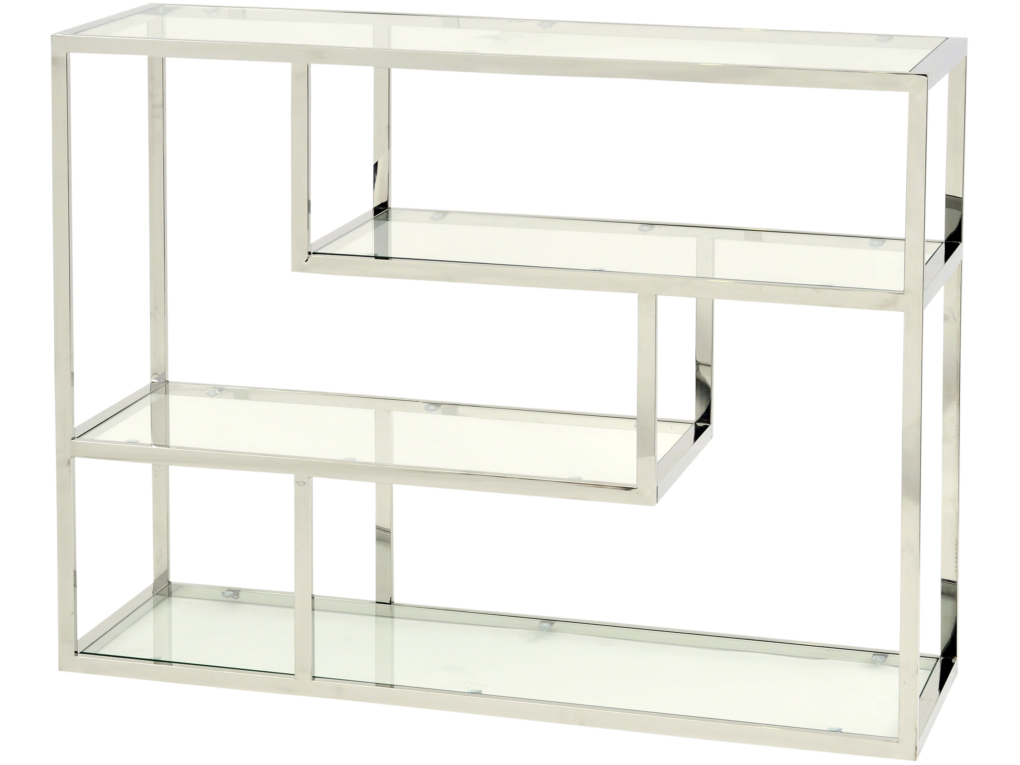 Linton Stainless and Glass Small Modular Shelving Unit - Style Our Home