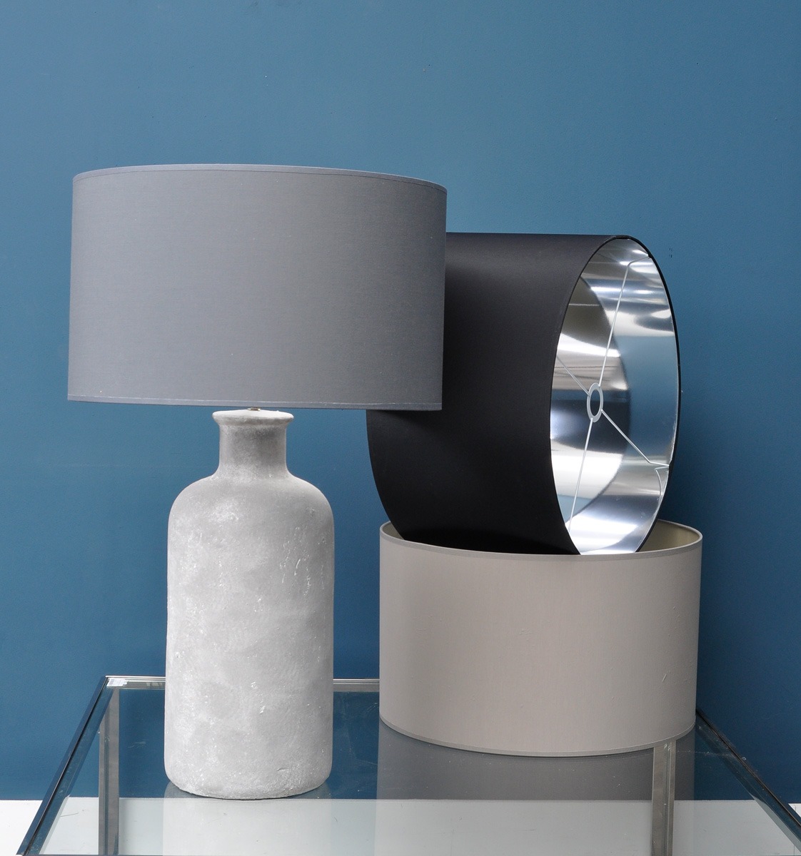 Black and Silver Lined Drum Lampshade (20") By Libra | Style Our Home