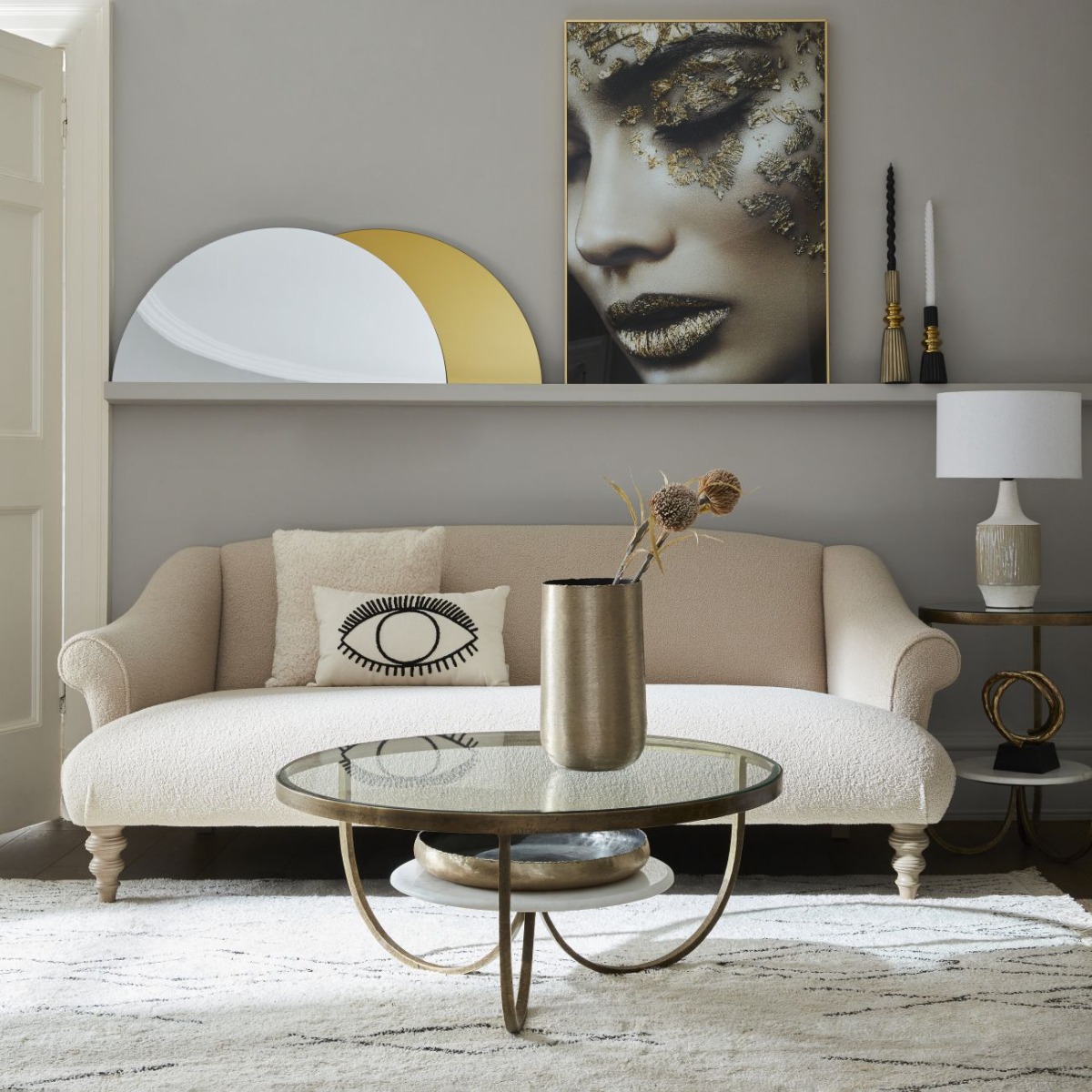 Nolita White Marble And Antique Gold Iron Coffee Table - Style Our Home 