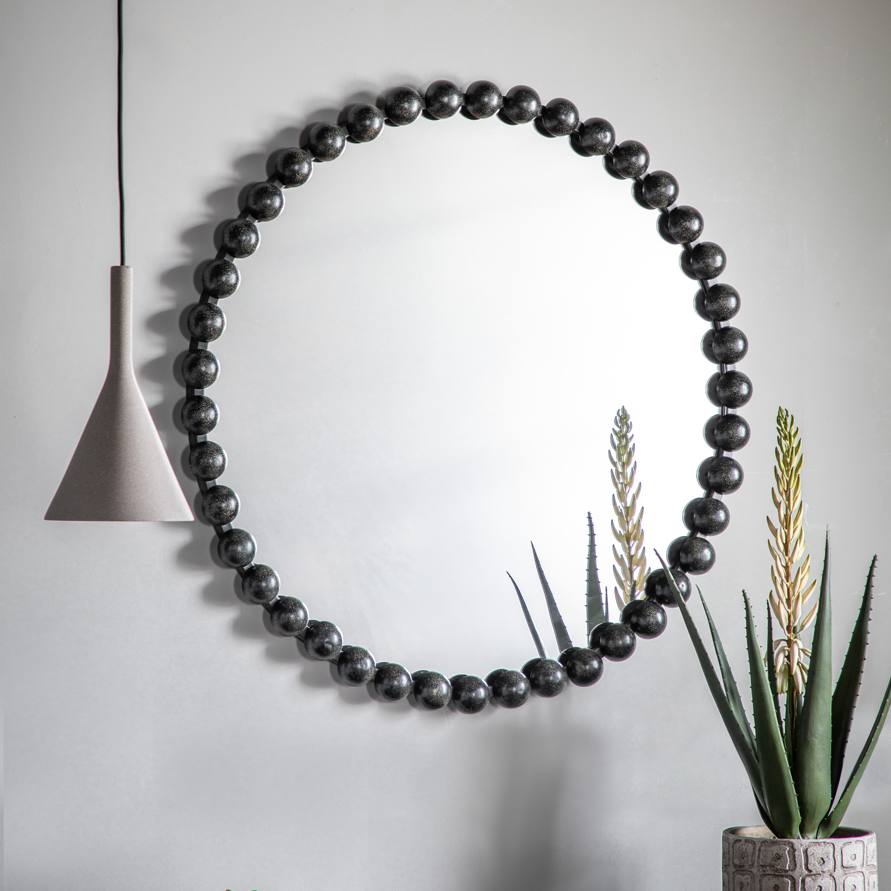 Cerano Round Mirror Black by Gallery Living | Style Our Home