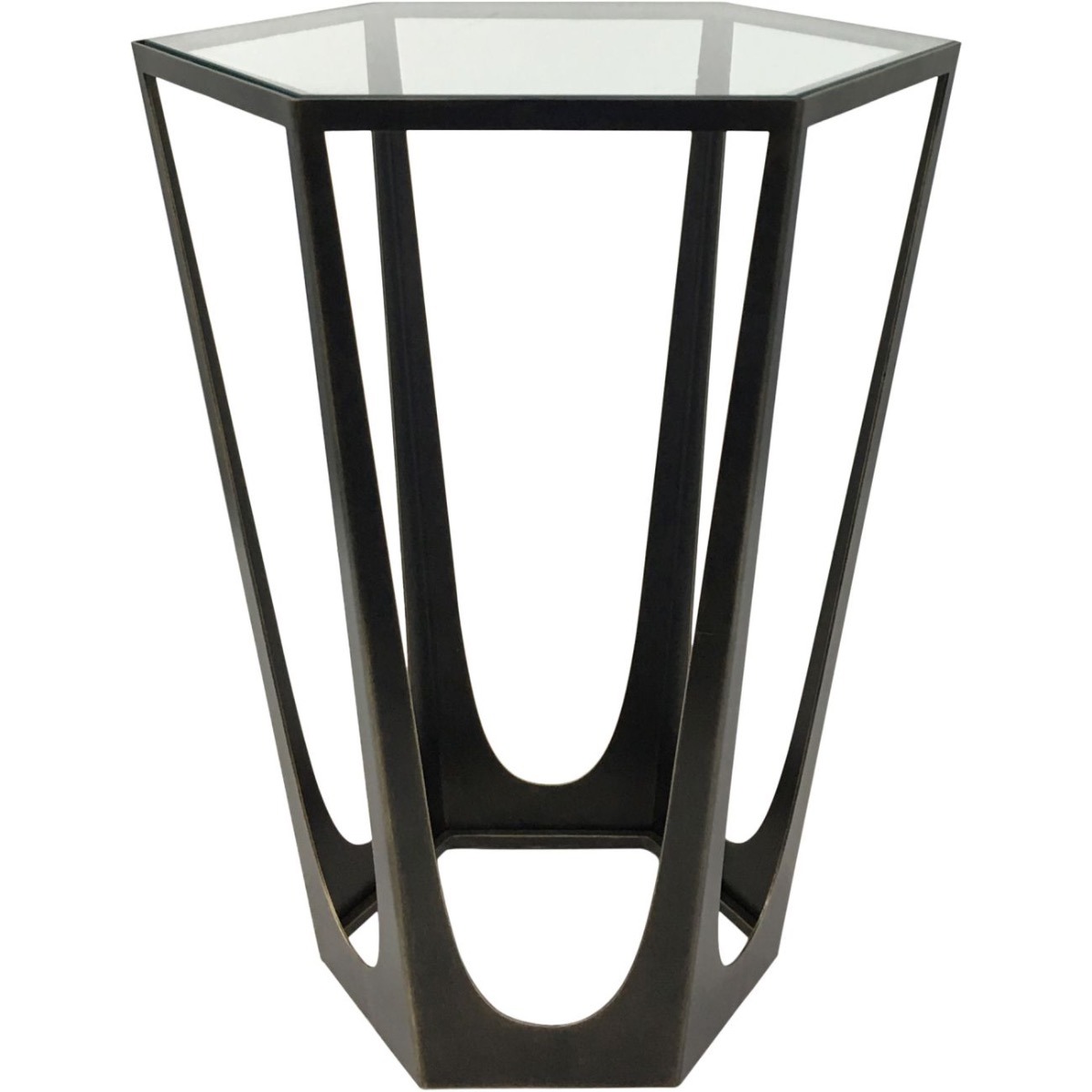 Catalan Bronze Gilded Side Table with Glass Top by Libra Designs | Style Our Home