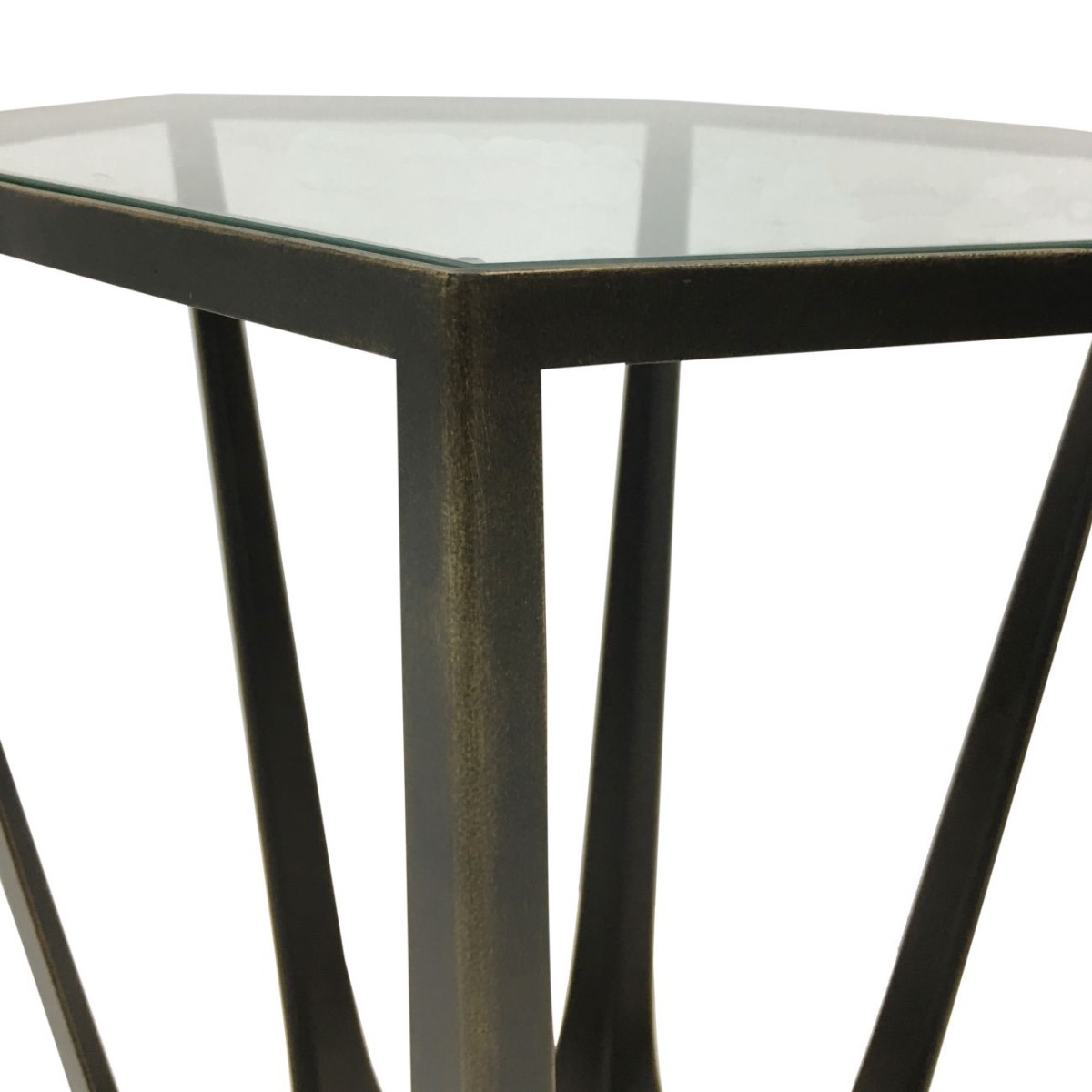 Catalan Bronze Gilded Side Table with Glass Top by Libra Designs | Style Our Home