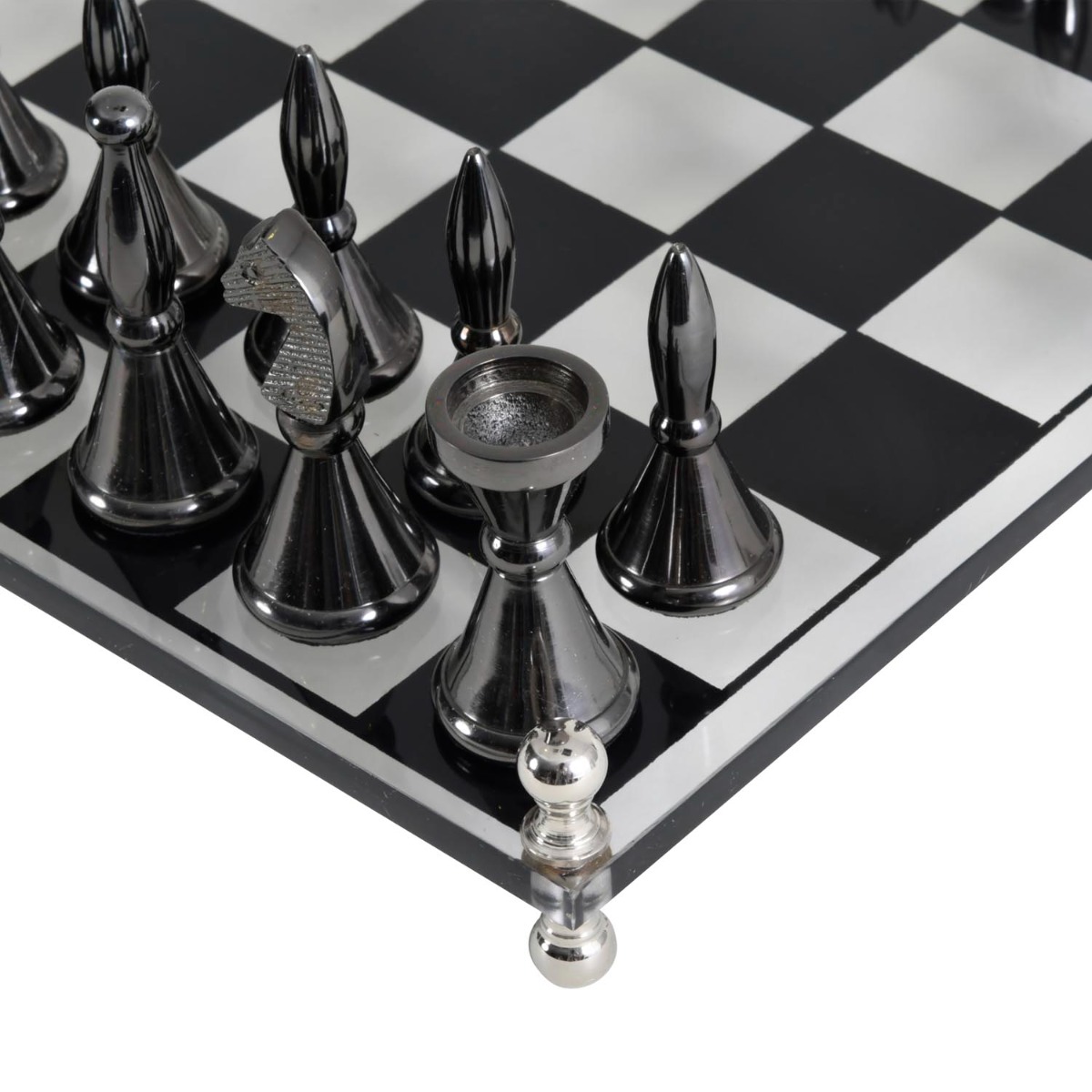 Yates Chess Set Featuring Acrylic Base and 32 Aluminium Pieces 40x40x11cm by Libra Designs | Style Our Home
