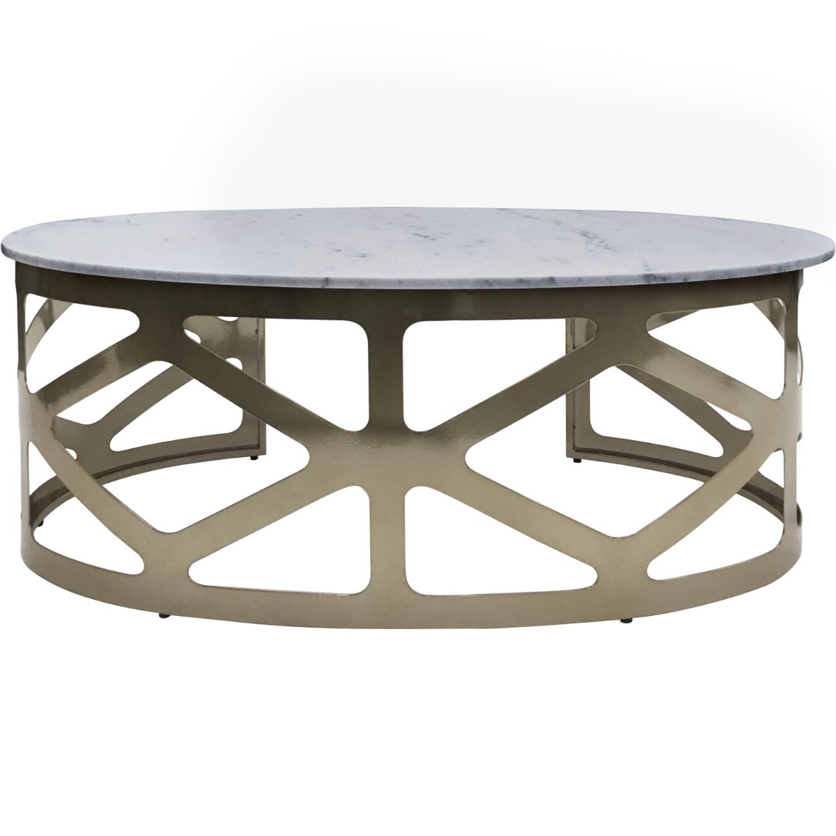 Metropolitan Coffee Table Metallic Black Nickel Finish with Grey Marble by Libra Designs | Style Our Home
