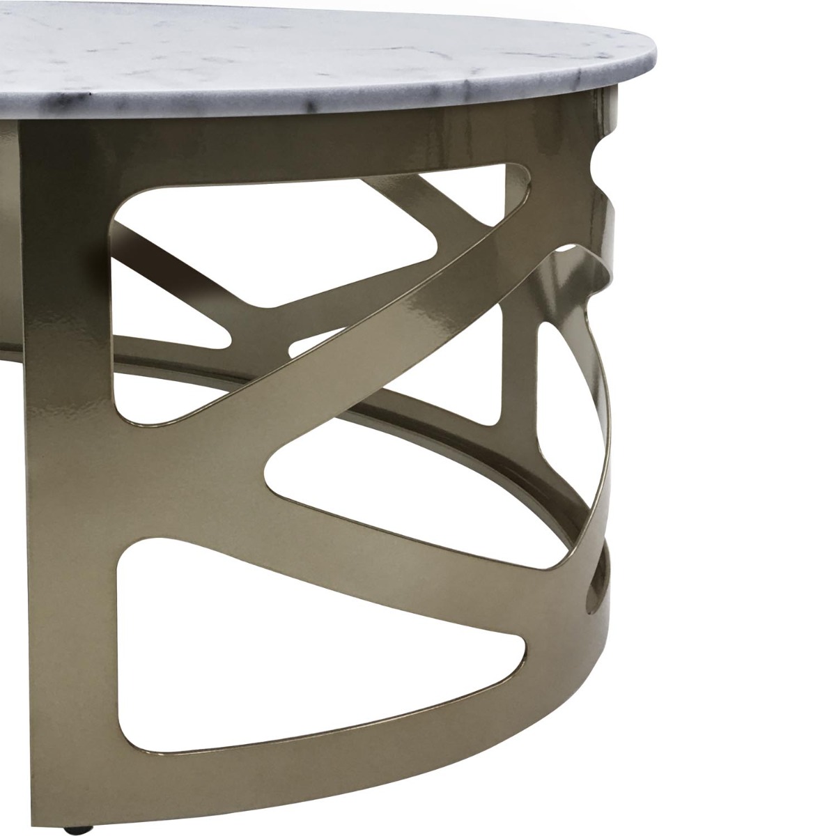 Metropolitan Coffee Table Metallic Black Nickel Finish with Grey Marble by Libra Designs | Style Our Home
