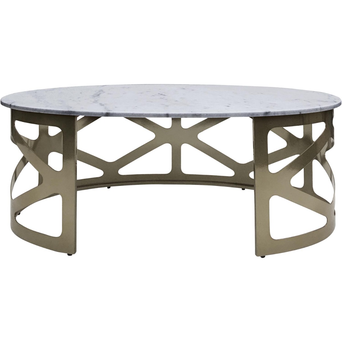 Metropolitan Coffee Table Metallic Black Nickel Finish with Grey Marble by Libra Designs | Style Our Home
