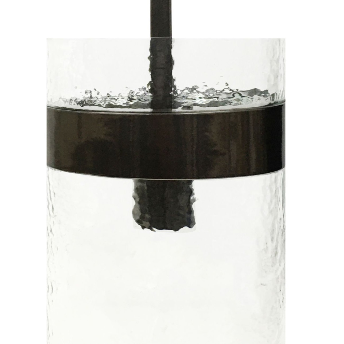 Atrium Single Glass Pendant Metallic Black Nickel Frame